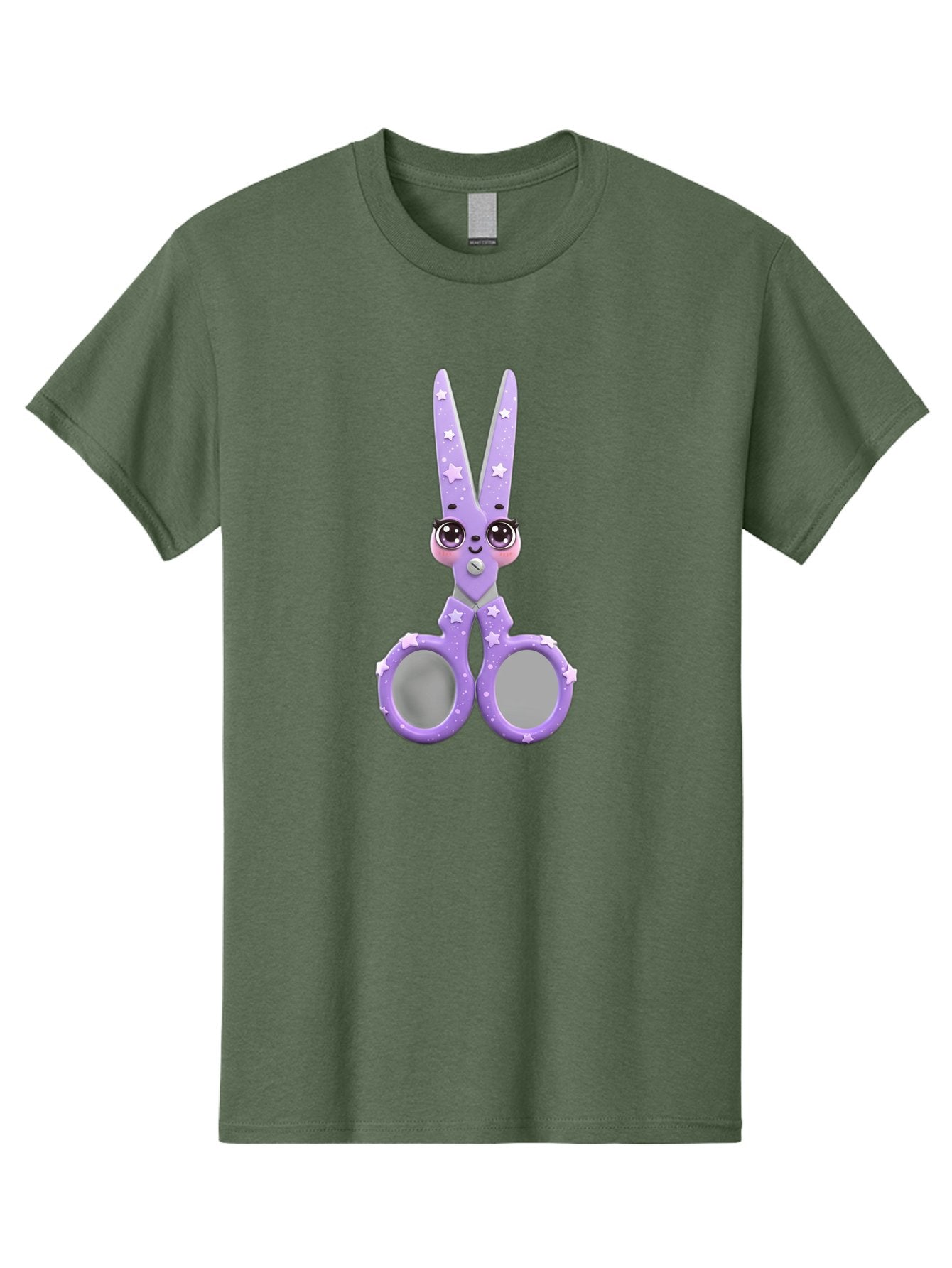 Purple-Bunny-Scissors Men'S Graphic Tee, 100% Cotton, Comfortable Casual Summer Wear, Machine Washable, Cute Cartoon Bunny, Purple Scissors, Star Pattern, Children'S Craft Tool, Art Supplies, Nursery Decor, Fun Design, Bad462 15