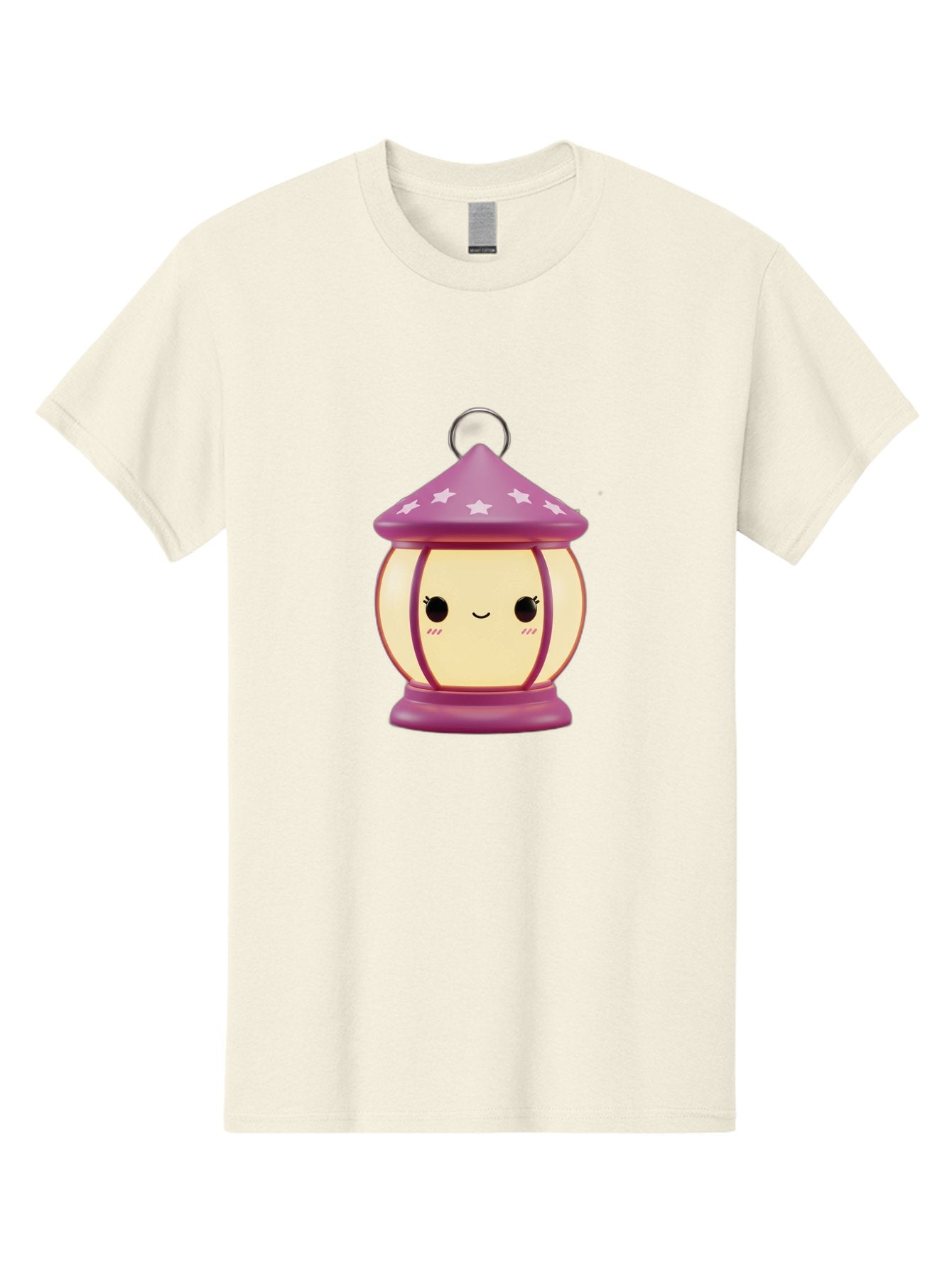Purple-Lantern Men'S Graphic Tee, 100% Cotton, Comfortable Casual Summer Wear, Machine Washable, Cartoon Lantern, Purple Lantern, White Stars, Smiling Face, Kawaii Design, Cute Decor, Soft Lighting, Decorative Lamp, Whimsical Charm, Bad464 14