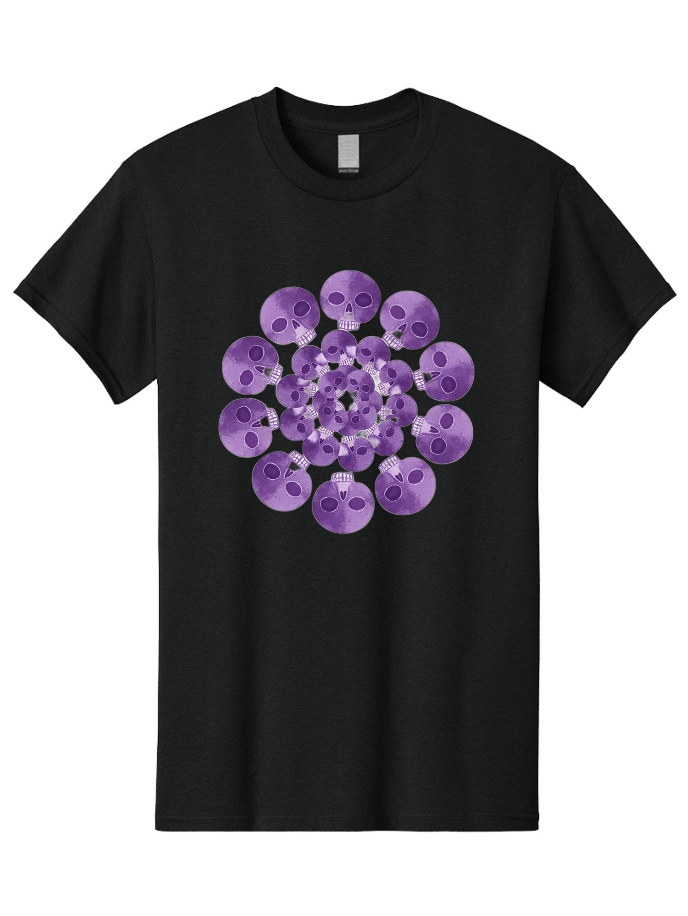 Purple-Skulls Men'S Graphic Tee, 100% Cotton, Comfortable Casual Summer Wear, Machine Washable, Cluster Of Purple Skulls, Skull Illustration, Gothic Art, Skull Design, Purple And White Colors, Skull Pattern, Dark Aesthetic, Grunge Style Bad466 10