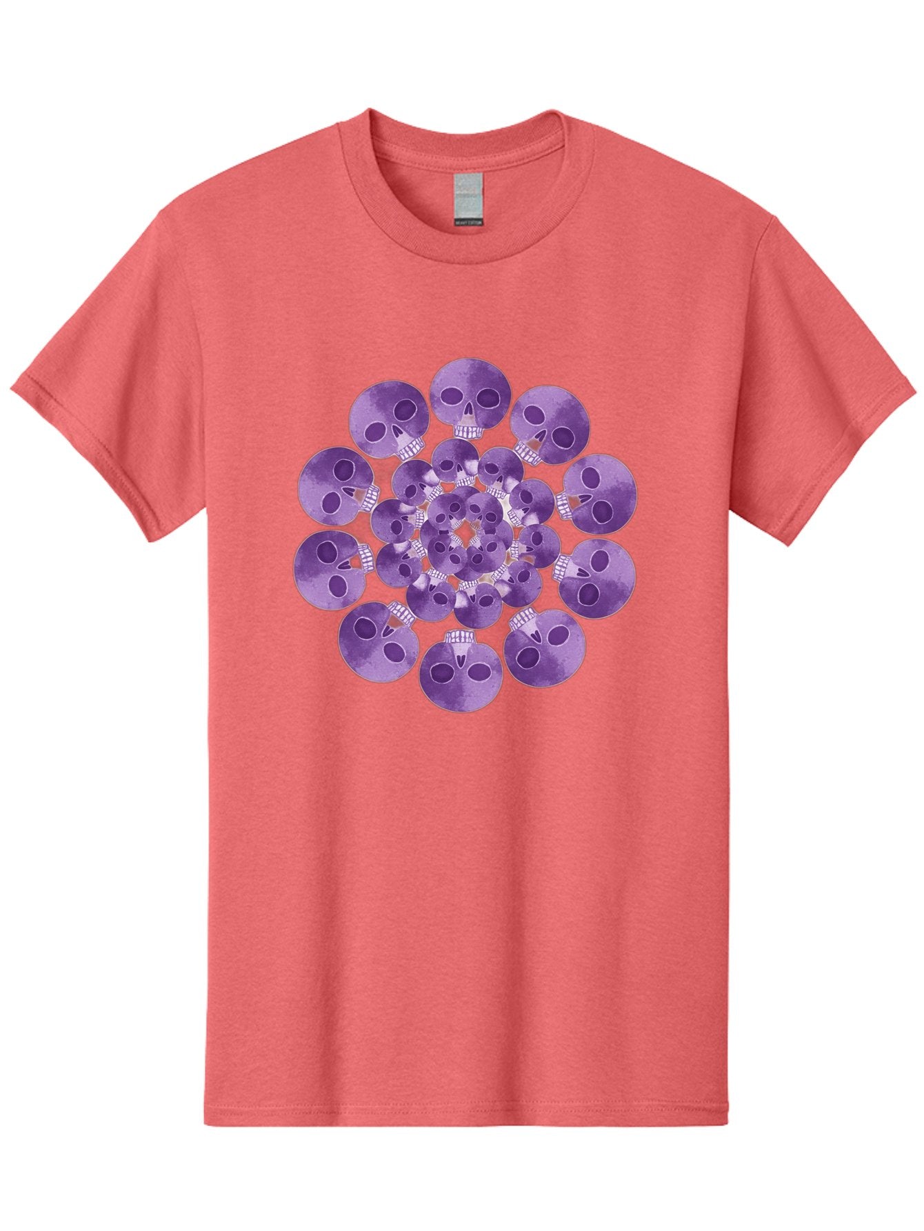 Purple-Skulls Men'S Graphic Tee, 100% Cotton, Comfortable Casual Summer Wear, Machine Washable, Cluster Of Purple Skulls, Skull Illustration, Gothic Art, Skull Design, Purple And White Colors, Skull Pattern, Dark Aesthetic, Grunge Style Bad466 4