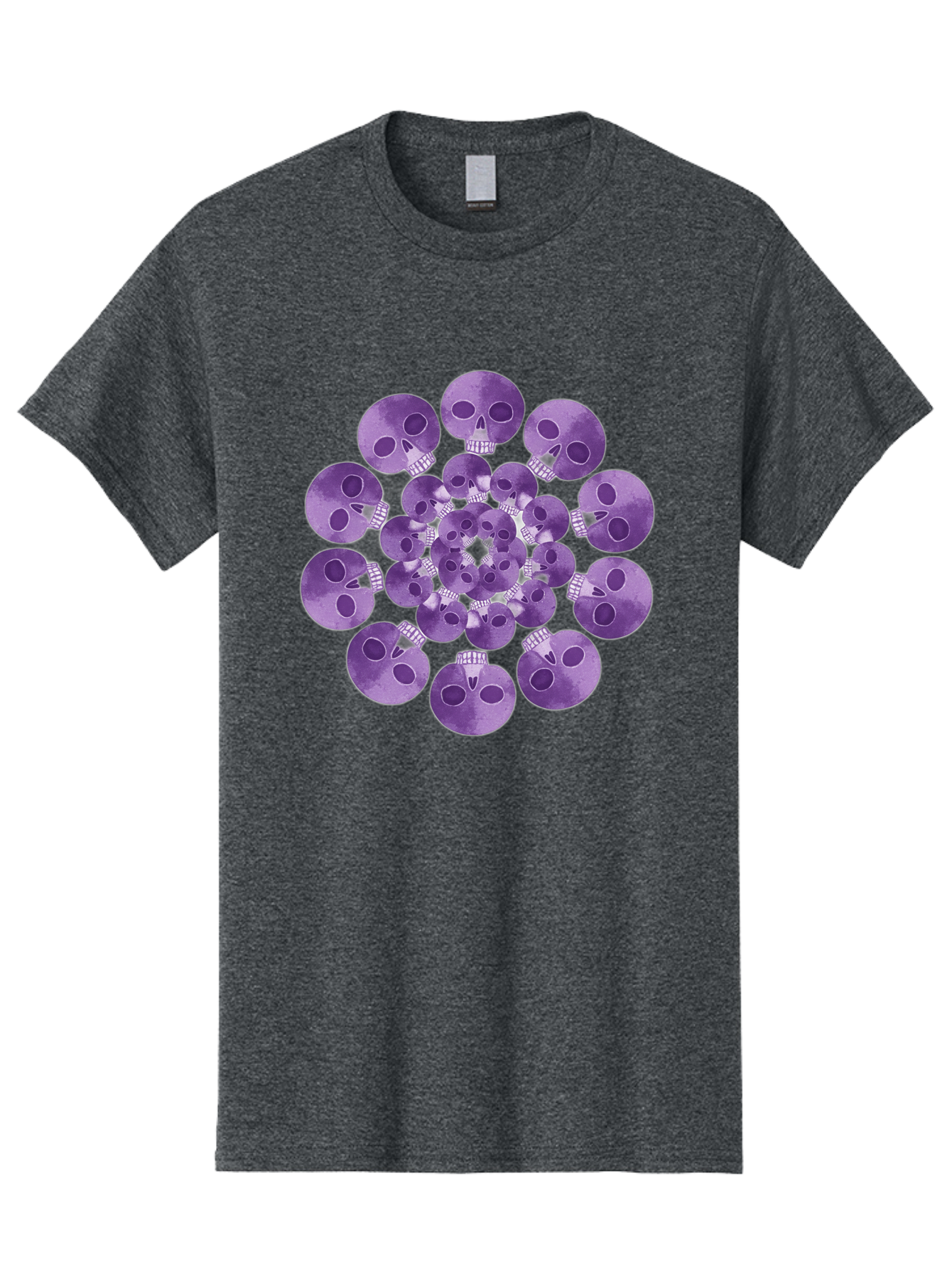 Purple-Skulls Men'S Graphic Tee, 100% Cotton, Comfortable Casual Summer Wear, Machine Washable, Cluster Of Purple Skulls, Skull Illustration, Gothic Art, Skull Design, Purple And White Colors, Skull Pattern, Dark Aesthetic, Grunge Style Bad466 15