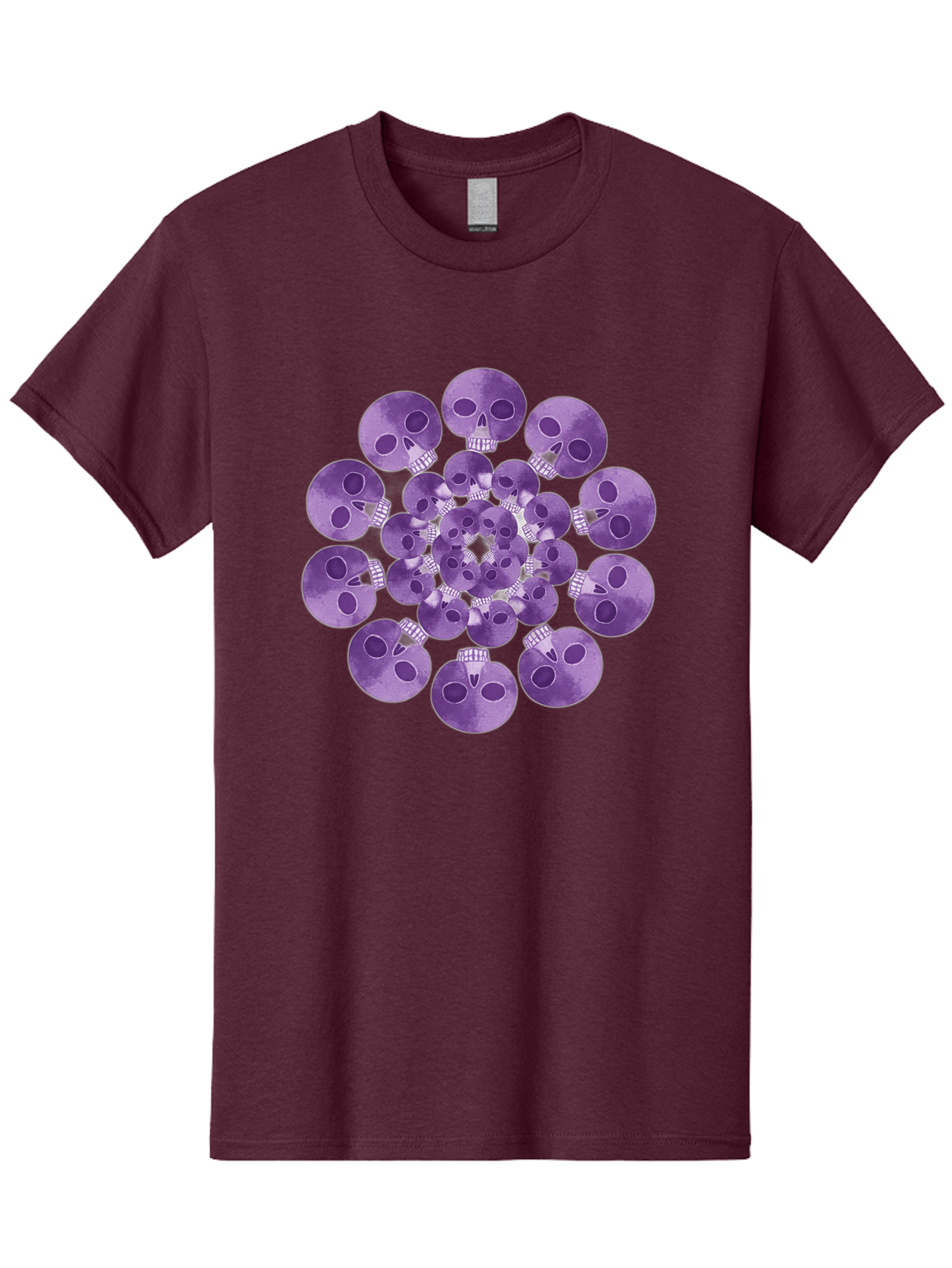 Purple-Skulls Men'S Graphic Tee, 100% Cotton, Comfortable Casual Summer Wear, Machine Washable, Cluster Of Purple Skulls, Skull Illustration, Gothic Art, Skull Design, Purple And White Colors, Skull Pattern, Dark Aesthetic, Grunge Style Bad466