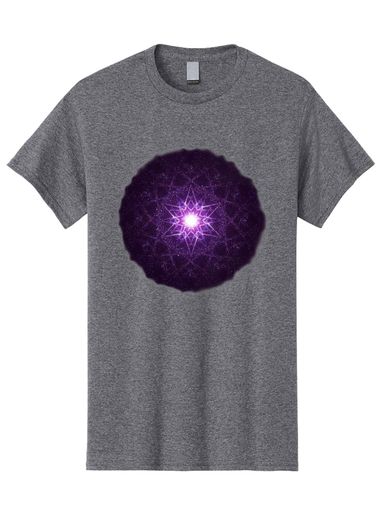Purple-Star Men'S Graphic Tee, 100% Cotton, Comfortable Casual Summer Wear, Machine Washable, Sacred Geometry, Purple Star, Mystical Symbol, Spiritual Pattern, Geometric Shape, Celestial Body, Starburst, Mandala, Abstract Art, Cosmic Energy Bad467 15