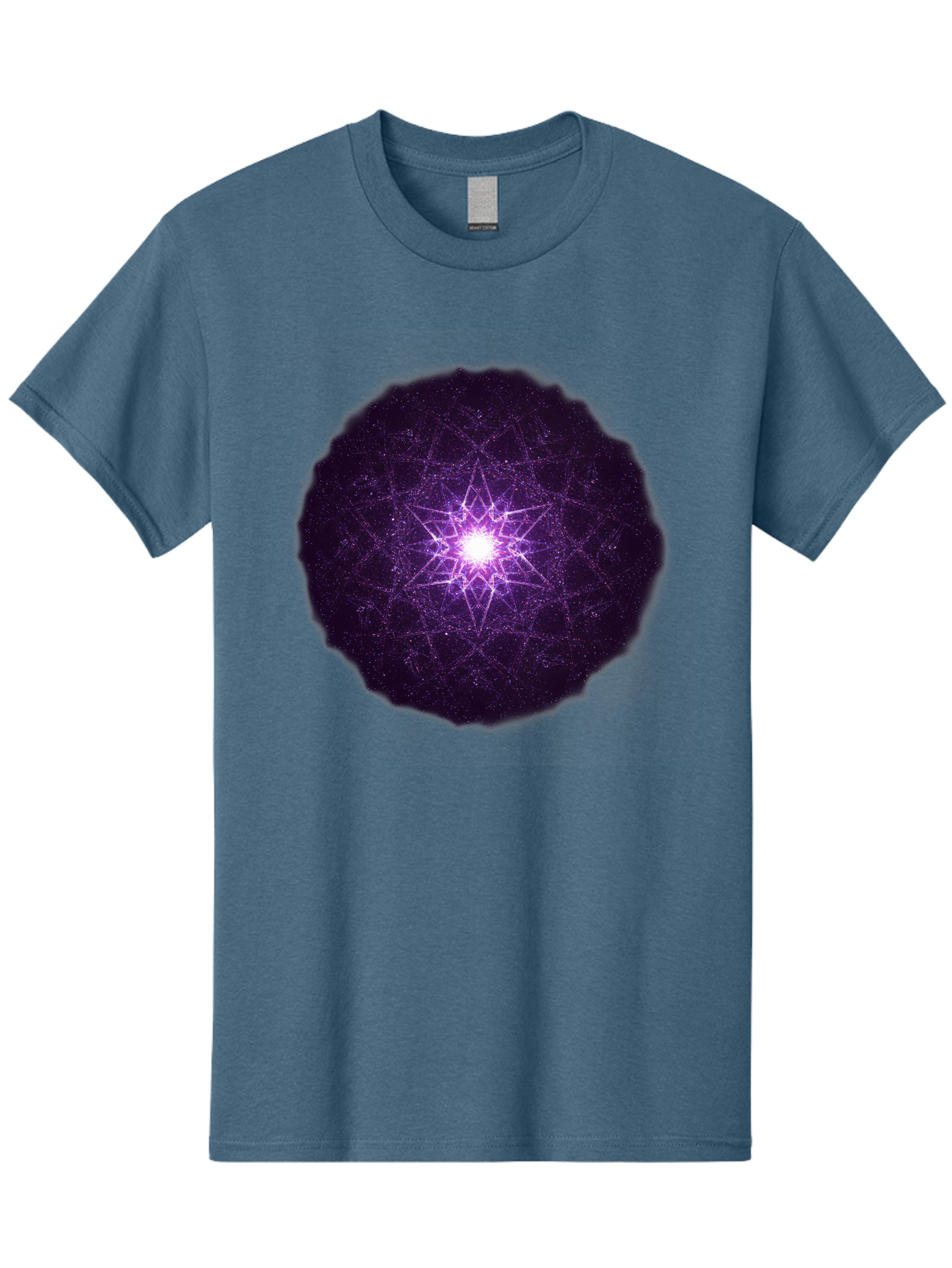 Purple-Star Men'S Graphic Tee, 100% Cotton, Comfortable Casual Summer Wear, Machine Washable, Sacred Geometry, Purple Star, Mystical Symbol, Spiritual Pattern, Geometric Shape, Celestial Body, Starburst, Mandala, Abstract Art, Cosmic Energy Bad467 11