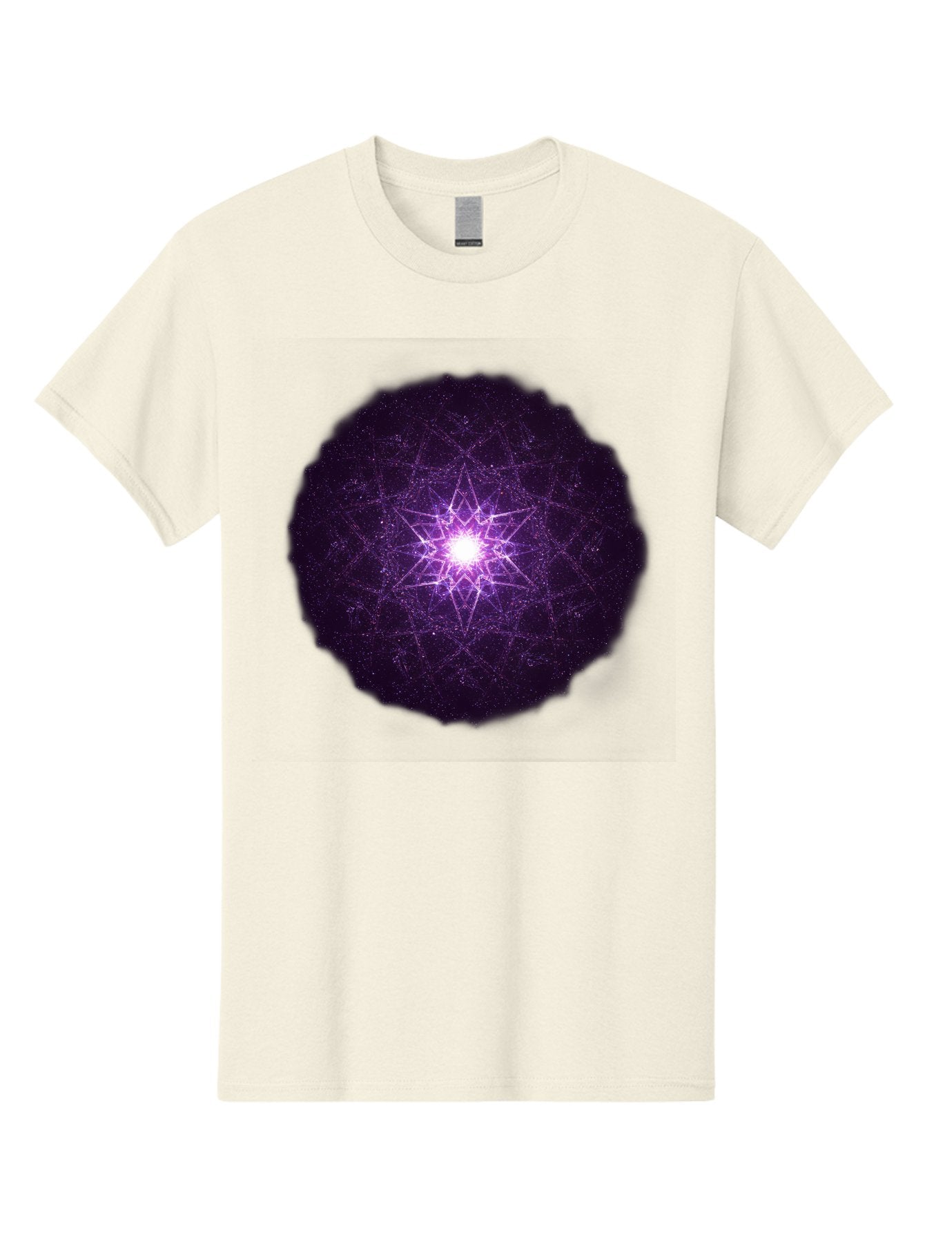 Purple-Star Men'S Graphic Tee, 100% Cotton, Comfortable Casual Summer Wear, Machine Washable, Sacred Geometry, Purple Star, Mystical Symbol, Spiritual Pattern, Geometric Shape, Celestial Body, Starburst, Mandala, Abstract Art, Cosmic Energy Bad467