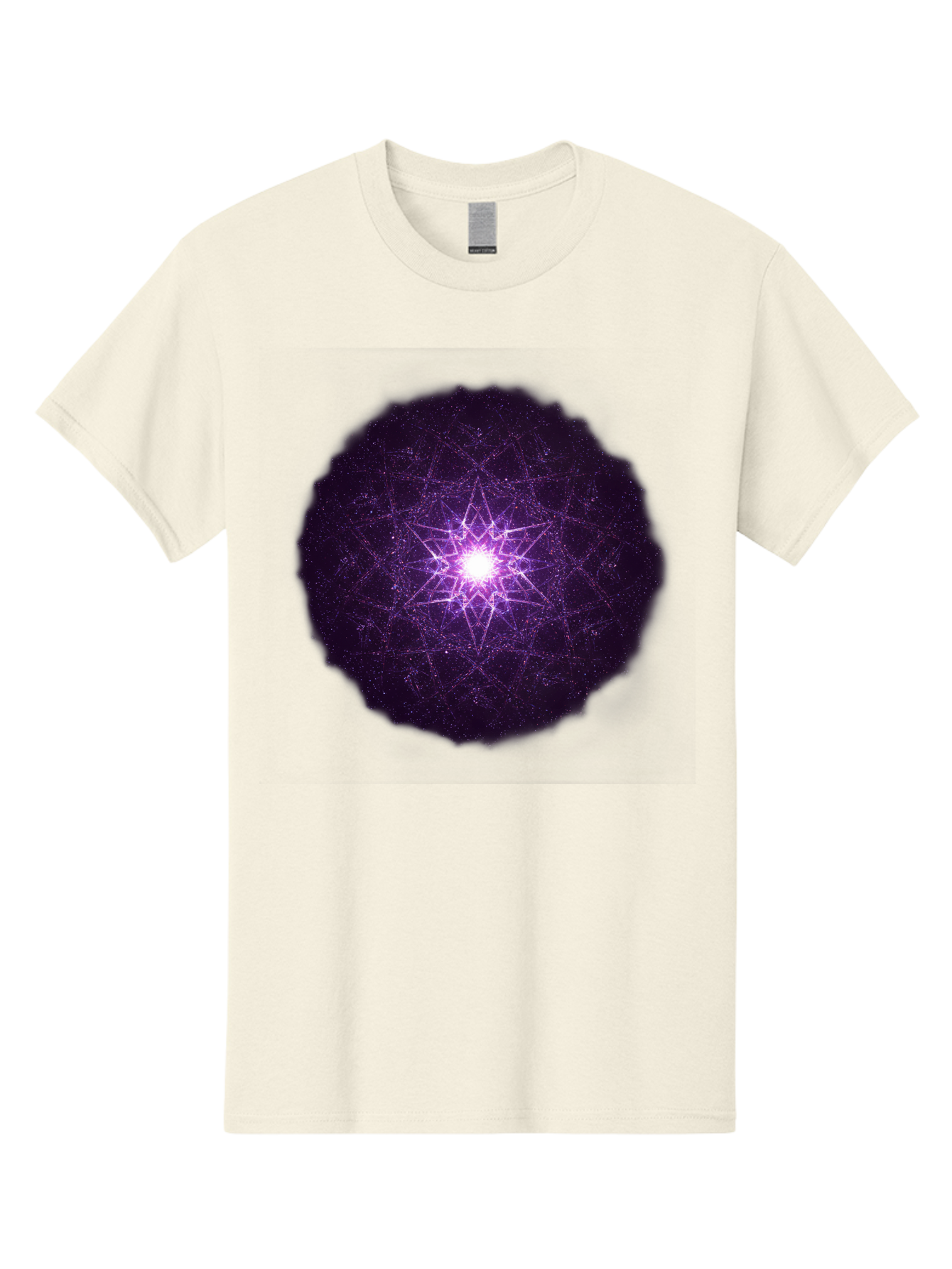 Purple-Star Men'S Graphic Tee, 100% Cotton, Comfortable Casual Summer Wear, Machine Washable, Sacred Geometry, Purple Star, Mystical Symbol, Spiritual Pattern, Geometric Shape, Celestial Body, Starburst, Mandala, Abstract Art, Cosmic Energy Bad467 10
