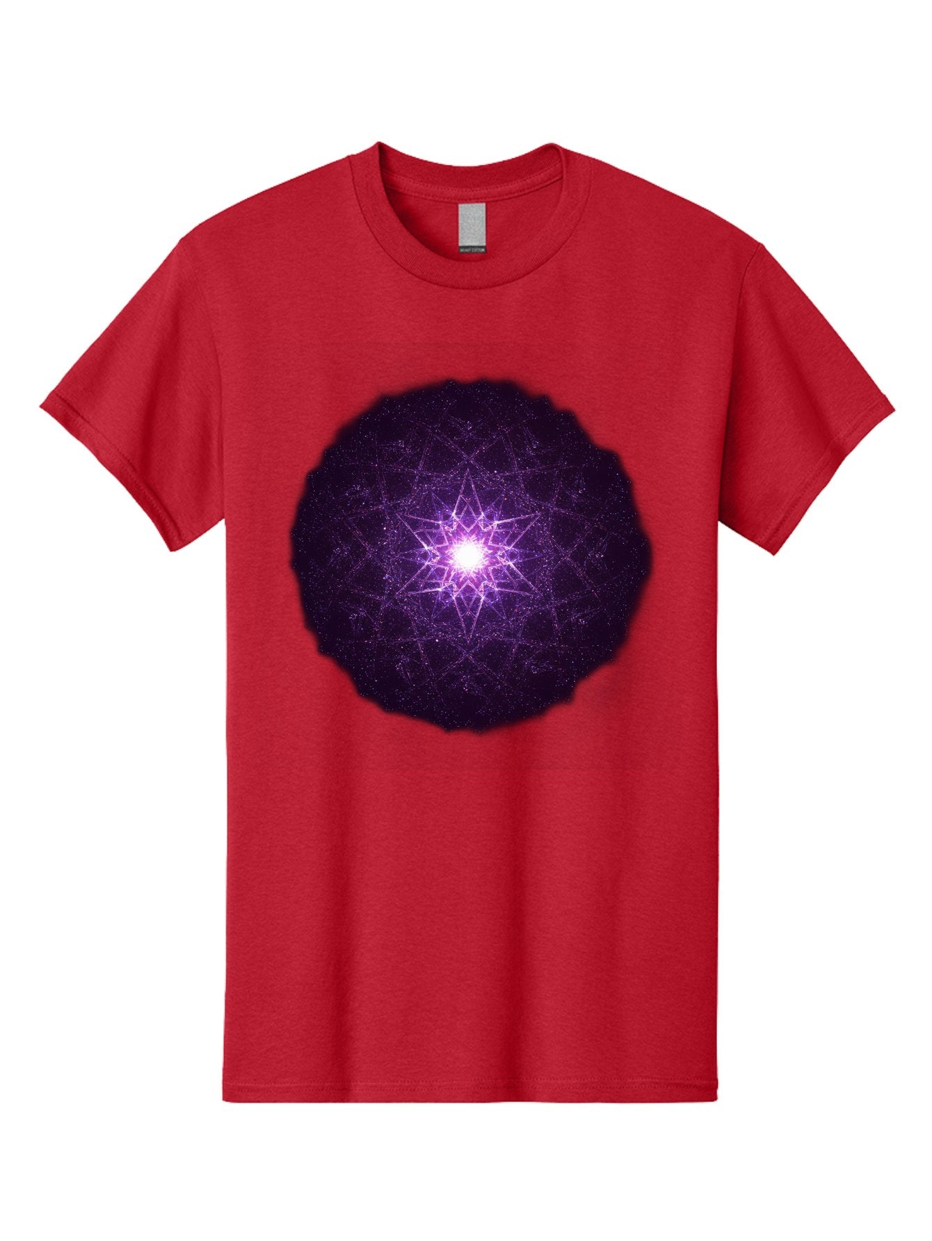 Purple-Star Men'S Graphic Tee, 100% Cotton, Comfortable Casual Summer Wear, Machine Washable, Sacred Geometry, Purple Star, Mystical Symbol, Spiritual Pattern, Geometric Shape, Celestial Body, Starburst, Mandala, Abstract Art, Cosmic Energy Bad467 15