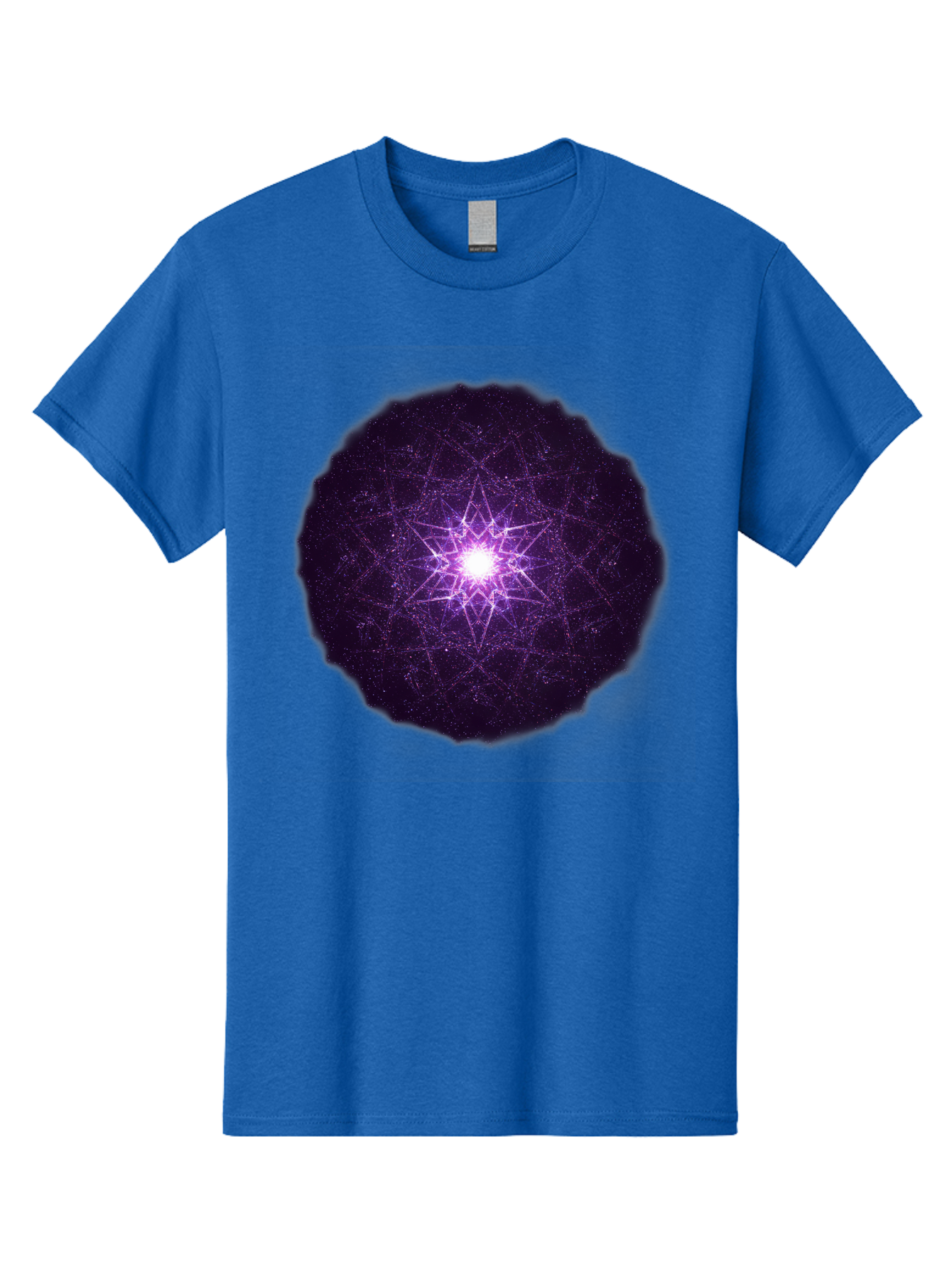 Purple-Star Men'S Graphic Tee, 100% Cotton, Comfortable Casual Summer Wear, Machine Washable, Sacred Geometry, Purple Star, Mystical Symbol, Spiritual Pattern, Geometric Shape, Celestial Body, Starburst, Mandala, Abstract Art, Cosmic Energy Bad467 14