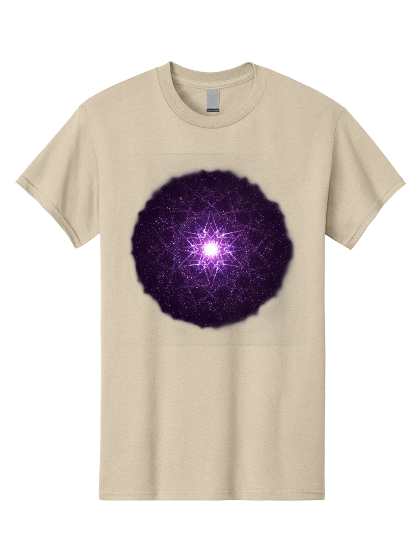 Purple-Star Men'S Graphic Tee, 100% Cotton, Comfortable Casual Summer Wear, Machine Washable, Sacred Geometry, Purple Star, Mystical Symbol, Spiritual Pattern, Geometric Shape, Celestial Body, Starburst, Mandala, Abstract Art, Cosmic Energy Bad467 7