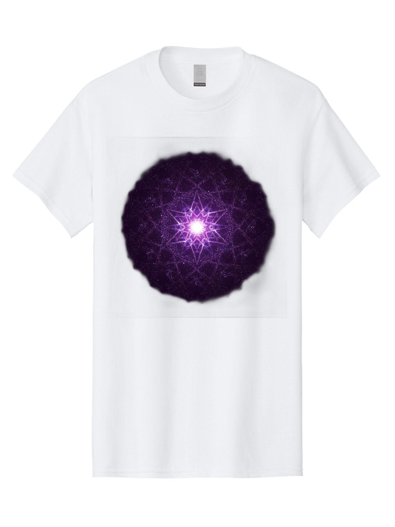 Purple-Star Men'S Graphic Tee, 100% Cotton, Comfortable Casual Summer Wear, Machine Washable, Sacred Geometry, Purple Star, Mystical Symbol, Spiritual Pattern, Geometric Shape, Celestial Body, Starburst, Mandala, Abstract Art, Cosmic Energy Bad467 11