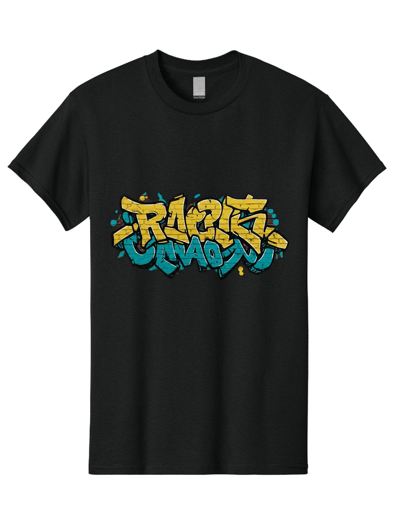 Raptz-Clan Men'S Graphic Tee, 100% Cotton, Comfortable Casual Summer Wear, Machine Washable, Street Art, Graffiti Style, Bold Typography, Vibrant Colors, Razk Unadon, Urban Art, Stylized Font, Cool Graphics, Artistic Expression Bad471 12