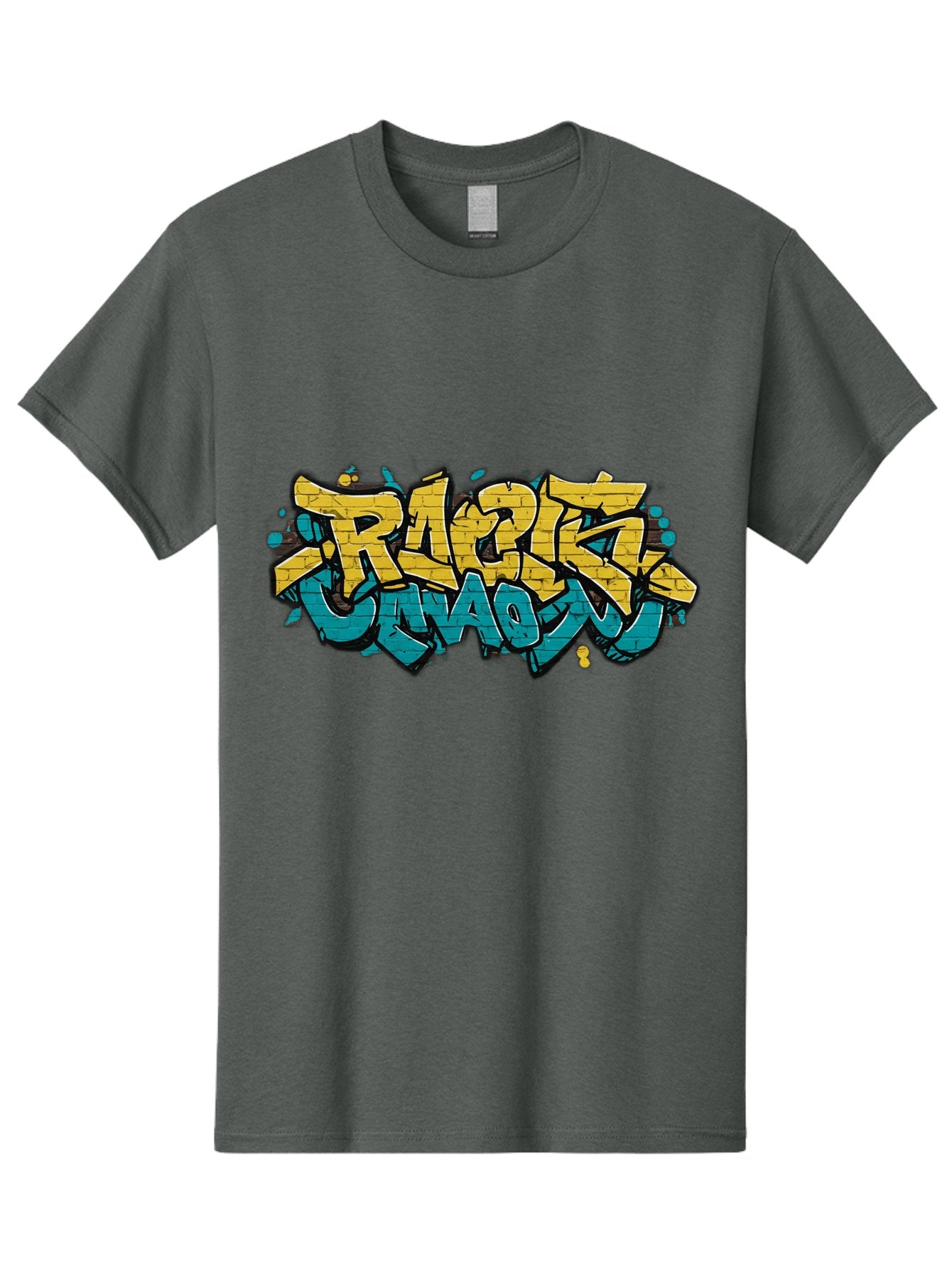 Raptz-Clan Men'S Graphic Tee, 100% Cotton, Comfortable Casual Summer Wear, Machine Washable, Street Art, Graffiti Style, Bold Typography, Vibrant Colors, Razk Unadon, Urban Art, Stylized Font, Cool Graphics, Artistic Expression Bad471 6