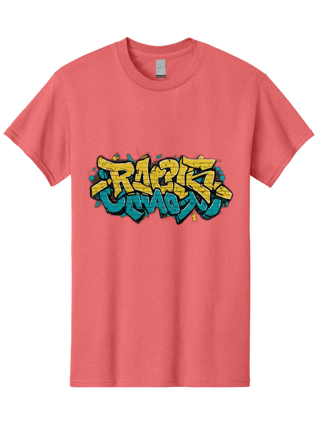 Raptz-Clan Men'S Graphic Tee, 100% Cotton, Comfortable Casual Summer Wear, Machine Washable, Street Art, Graffiti Style, Bold Typography, Vibrant Colors, Razk Unadon, Urban Art, Stylized Font, Cool Graphics, Artistic Expression Bad471 3