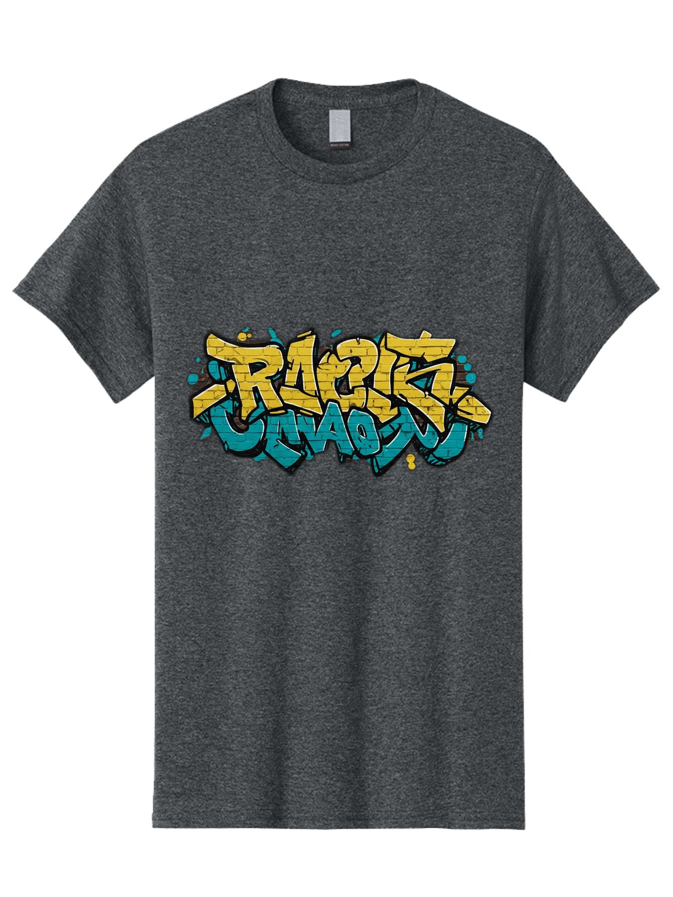 Raptz-Clan Men'S Graphic Tee, 100% Cotton, Comfortable Casual Summer Wear, Machine Washable, Street Art, Graffiti Style, Bold Typography, Vibrant Colors, Razk Unadon, Urban Art, Stylized Font, Cool Graphics, Artistic Expression Bad471 10
