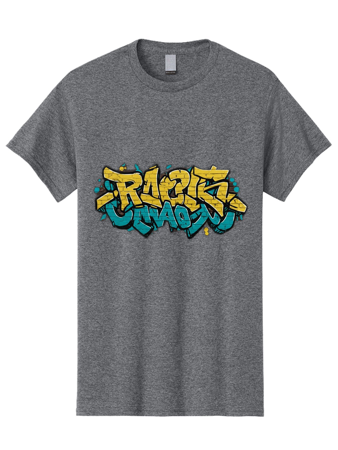 Raptz-Clan Men'S Graphic Tee, 100% Cotton, Comfortable Casual Summer Wear, Machine Washable, Street Art, Graffiti Style, Bold Typography, Vibrant Colors, Razk Unadon, Urban Art, Stylized Font, Cool Graphics, Artistic Expression Bad471
