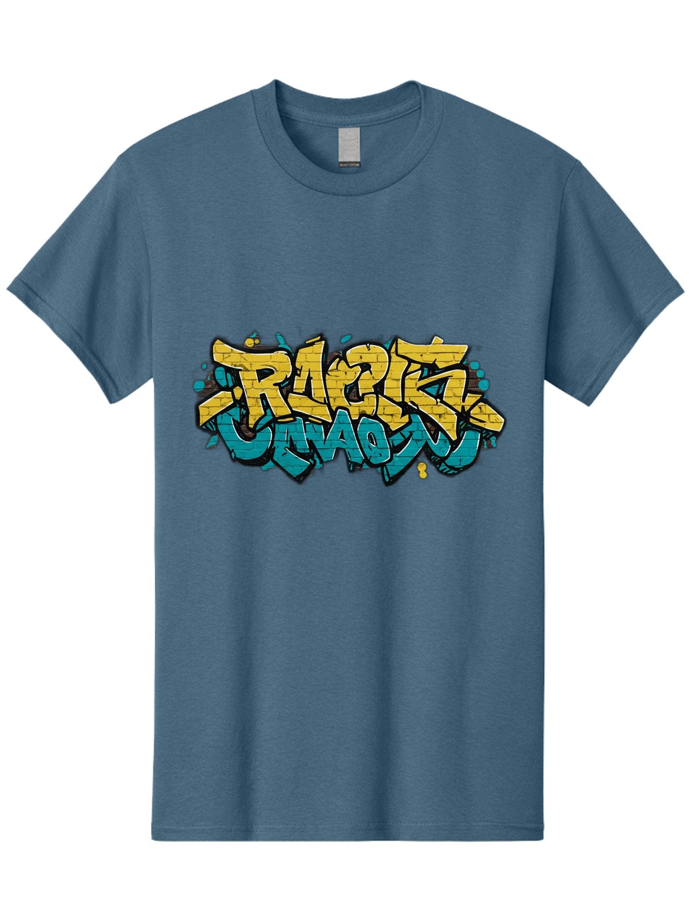 Raptz-Clan Men'S Graphic Tee, 100% Cotton, Comfortable Casual Summer Wear, Machine Washable, Street Art, Graffiti Style, Bold Typography, Vibrant Colors, Razk Unadon, Urban Art, Stylized Font, Cool Graphics, Artistic Expression Bad471 13