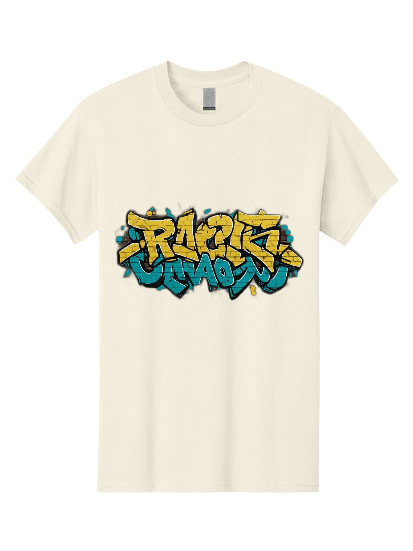 Raptz-Clan Men'S Graphic Tee, 100% Cotton, Comfortable Casual Summer Wear, Machine Washable, Street Art, Graffiti Style, Bold Typography, Vibrant Colors, Razk Unadon, Urban Art, Stylized Font, Cool Graphics, Artistic Expression Bad471 8