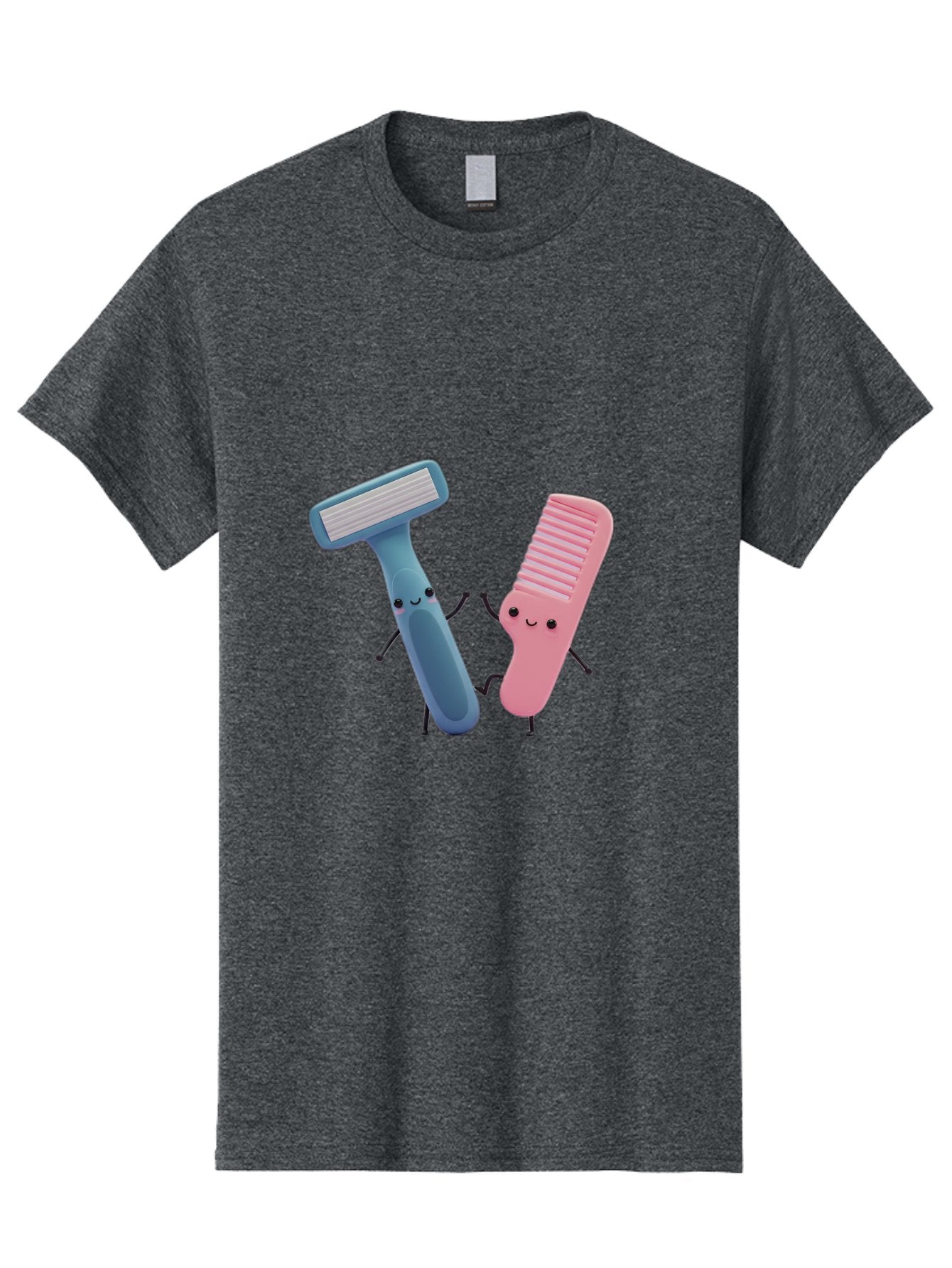 Razor-Duo Men'S Graphic Tee, 100% Cotton, Comfortable Casual Summer Wear, Machine Washable, Cartoon Razors, Pink And Blue Razors, Razor Characters, Shaving, Personal Care, Hygiene Products, Grooming, Razor Blades Bad477 6