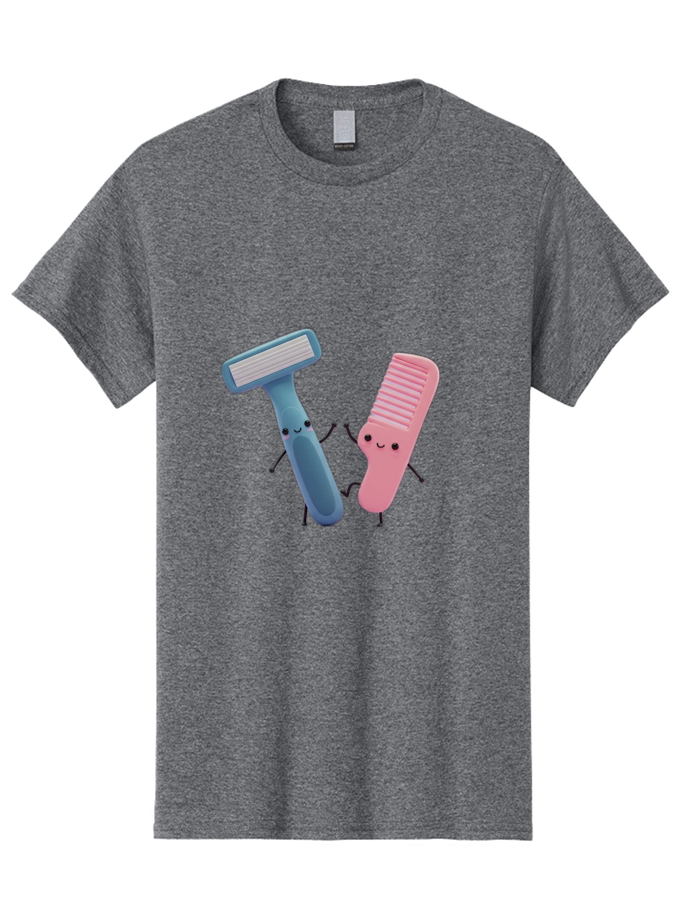 Razor-Duo Men'S Graphic Tee, 100% Cotton, Comfortable Casual Summer Wear, Machine Washable, Cartoon Razors, Pink And Blue Razors, Razor Characters, Shaving, Personal Care, Hygiene Products, Grooming, Razor Blades Bad477 15