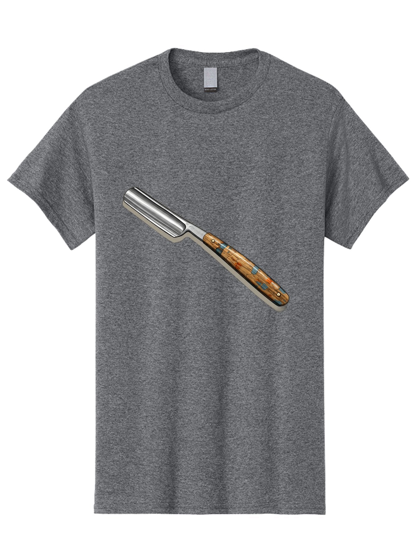 Razor Men'S Graphic Tee, 100% Cotton, Comfortable Casual Summer Wear, Machine Washable, Vintage Straight Razor, Sharp Blade, Wooden Handle, Traditional Shaving, Classic Grooming Tool, Men'S Grooming, Barber Shop Essentials, Close Shave Bad480 6