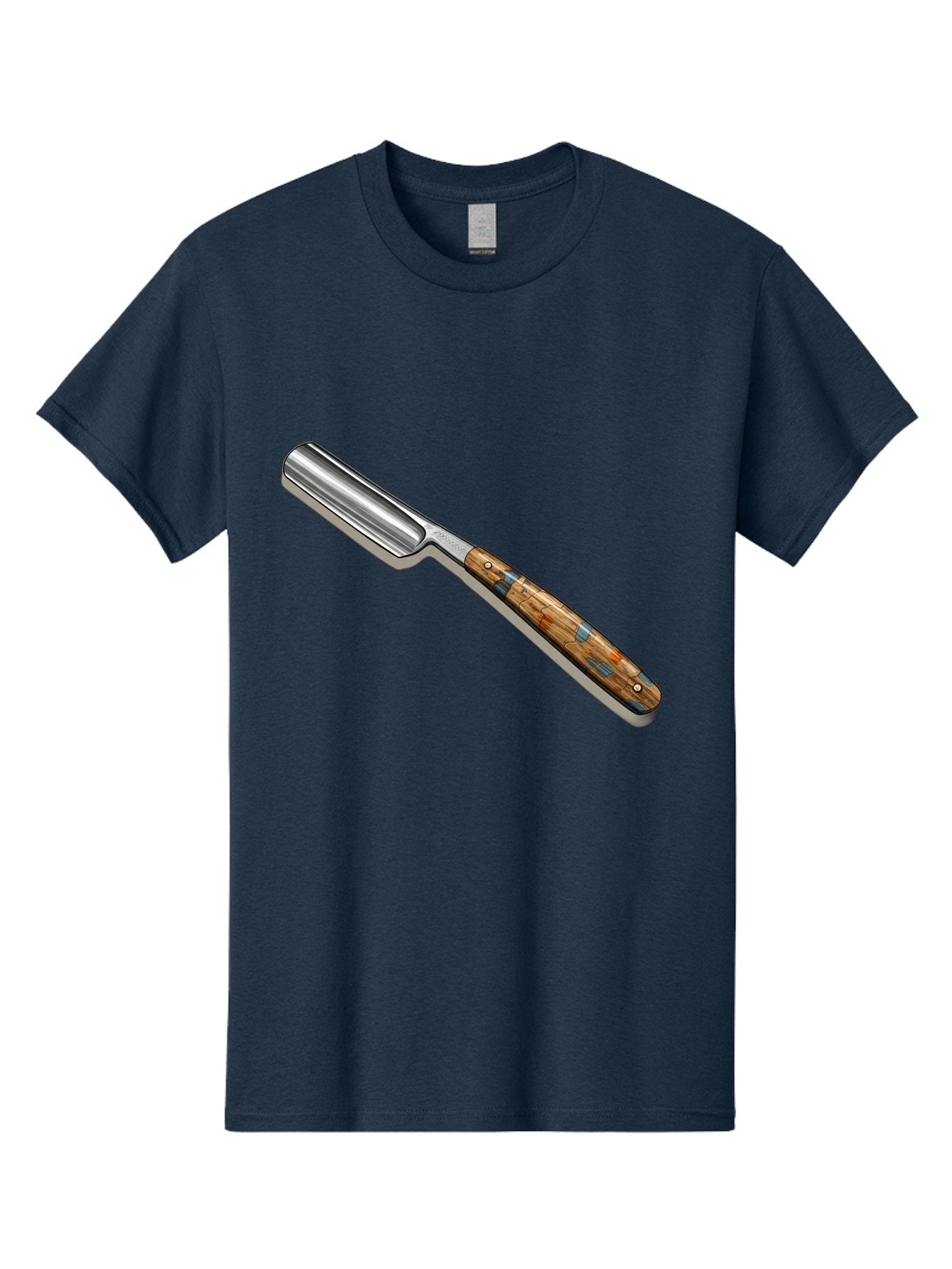 Razor Men'S Graphic Tee, 100% Cotton, Comfortable Casual Summer Wear, Machine Washable, Vintage Straight Razor, Sharp Blade, Wooden Handle, Traditional Shaving, Classic Grooming Tool, Men'S Grooming, Barber Shop Essentials, Close Shave Bad480 7