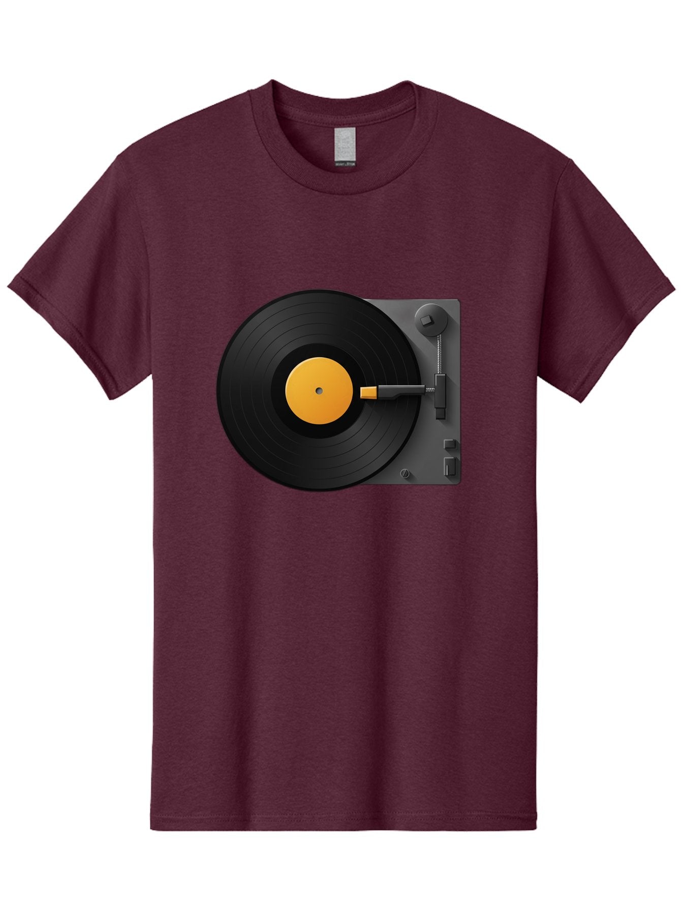 Record-Player Men'S Graphic Tee, 100% Cotton, Comfortable Casual Summer Wear, Machine Washable, Vinyl Record Player, Turntable, Dj Equipment, Music Playback, Audio Technology, Retro Music Player, Nostalgic Sound System Bad482 8