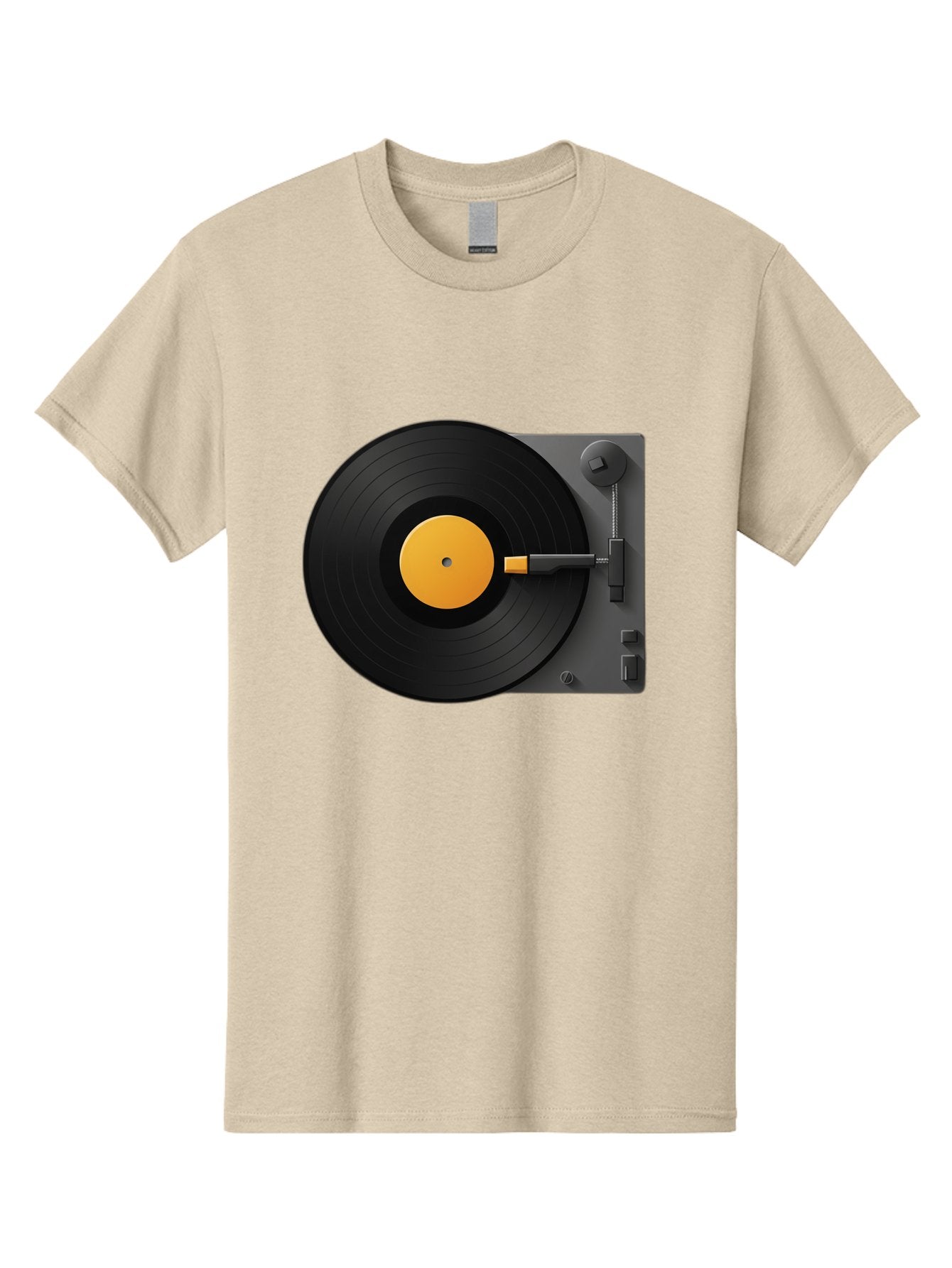 Record-Player Men'S Graphic Tee, 100% Cotton, Comfortable Casual Summer Wear, Machine Washable, Vinyl Record Player, Turntable, Dj Equipment, Music Playback, Audio Technology, Retro Music Player, Nostalgic Sound System Bad482