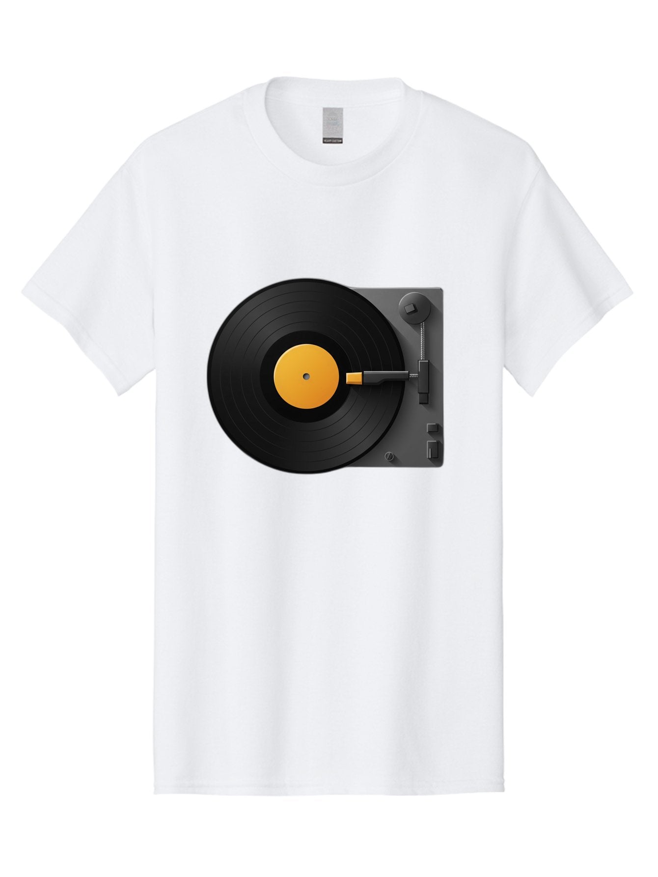 Record-Player Men'S Graphic Tee, 100% Cotton, Comfortable Casual Summer Wear, Machine Washable, Vinyl Record Player, Turntable, Dj Equipment, Music Playback, Audio Technology, Retro Music Player, Nostalgic Sound System Bad482