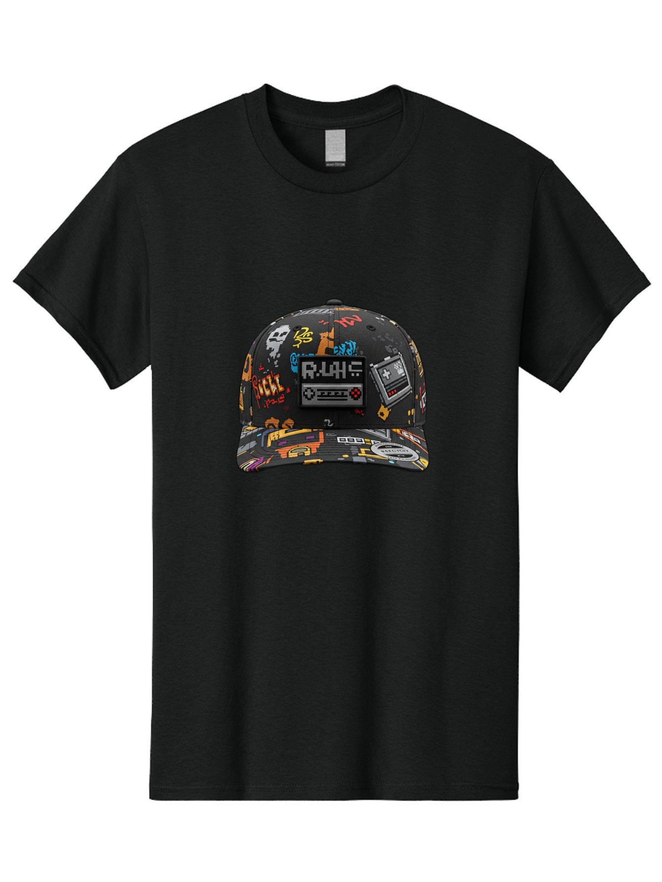 Rlyr-Baseball-Cap Men'S Graphic Tee, 100% Cotton, Comfortable Casual Summer Wear, Machine Washable, Rlyr Baseball Cap, Gaming Hat, Streetwear Fashion, Retro Gaming, Graffiti Style, Bold Graphics, Video Game Controller, Cassette Tape Design Bad492 15