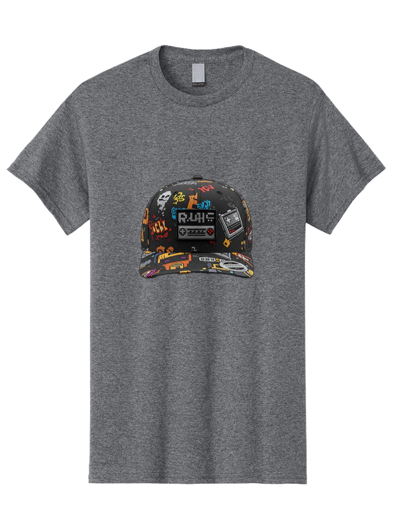 Rlyr-Baseball-Cap Men'S Graphic Tee, 100% Cotton, Comfortable Casual Summer Wear, Machine Washable, Rlyr Baseball Cap, Gaming Hat, Streetwear Fashion, Retro Gaming, Graffiti Style, Bold Graphics, Video Game Controller, Cassette Tape Design Bad492 7