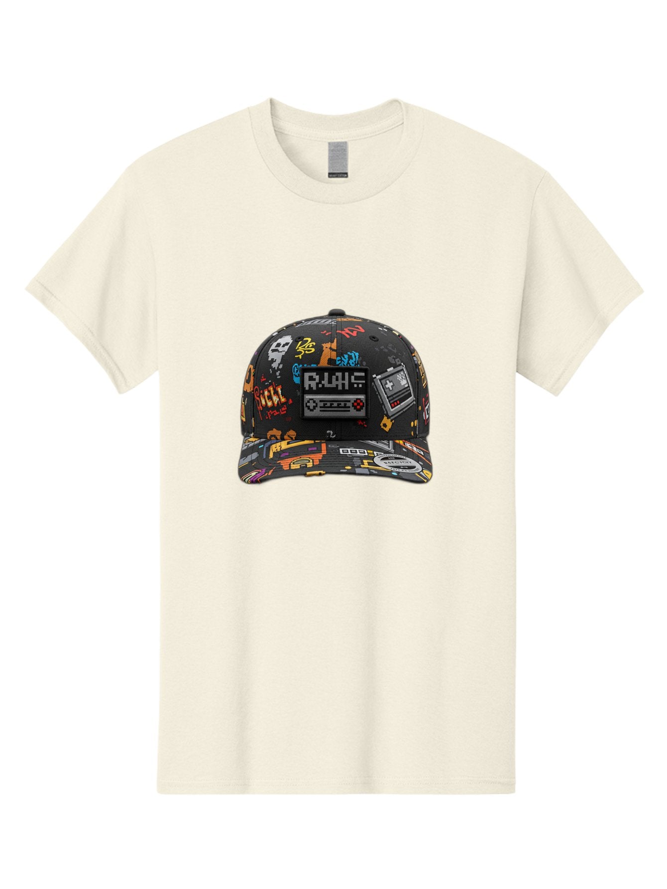 Rlyr-Baseball-Cap Men'S Graphic Tee, 100% Cotton, Comfortable Casual Summer Wear, Machine Washable, Rlyr Baseball Cap, Gaming Hat, Streetwear Fashion, Retro Gaming, Graffiti Style, Bold Graphics, Video Game Controller, Cassette Tape Design Bad492 9