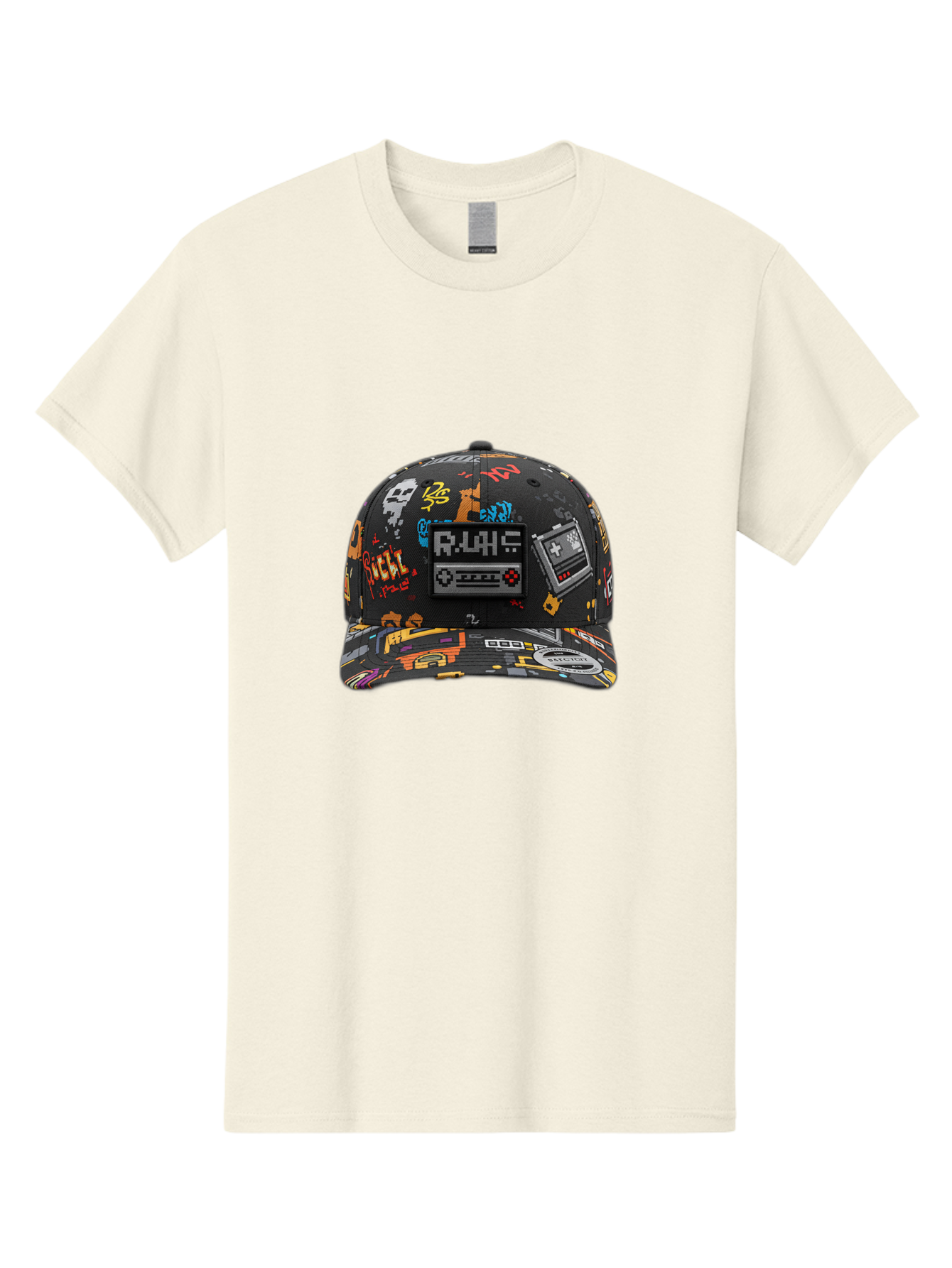Rlyr-Baseball-Cap Men'S Graphic Tee, 100% Cotton, Comfortable Casual Summer Wear, Machine Washable, Rlyr Baseball Cap, Gaming Hat, Streetwear Fashion, Retro Gaming, Graffiti Style, Bold Graphics, Video Game Controller, Cassette Tape Design Bad492 5