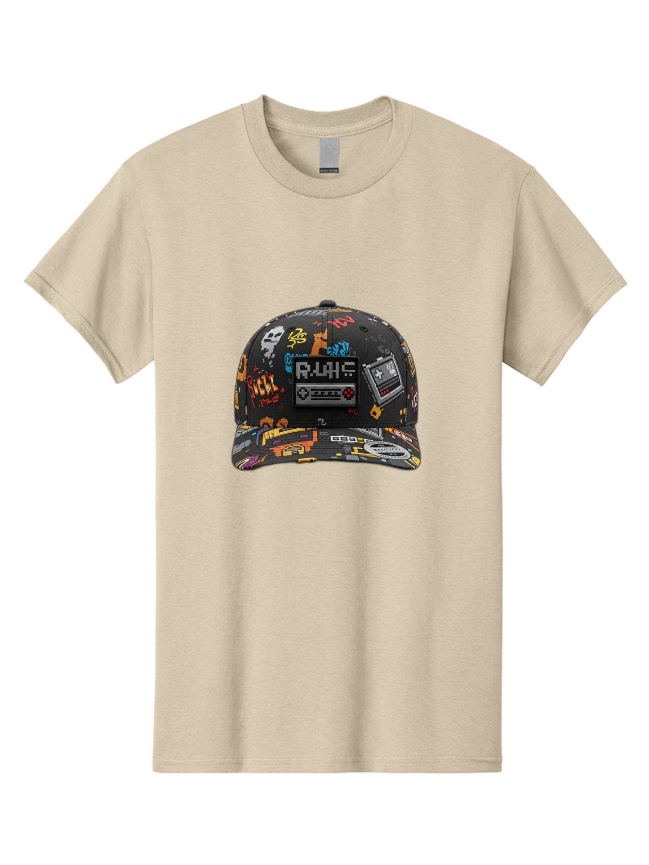 Rlyr-Baseball-Cap Men'S Graphic Tee, 100% Cotton, Comfortable Casual Summer Wear, Machine Washable, Rlyr Baseball Cap, Gaming Hat, Streetwear Fashion, Retro Gaming, Graffiti Style, Bold Graphics, Video Game Controller, Cassette Tape Design Bad492 4