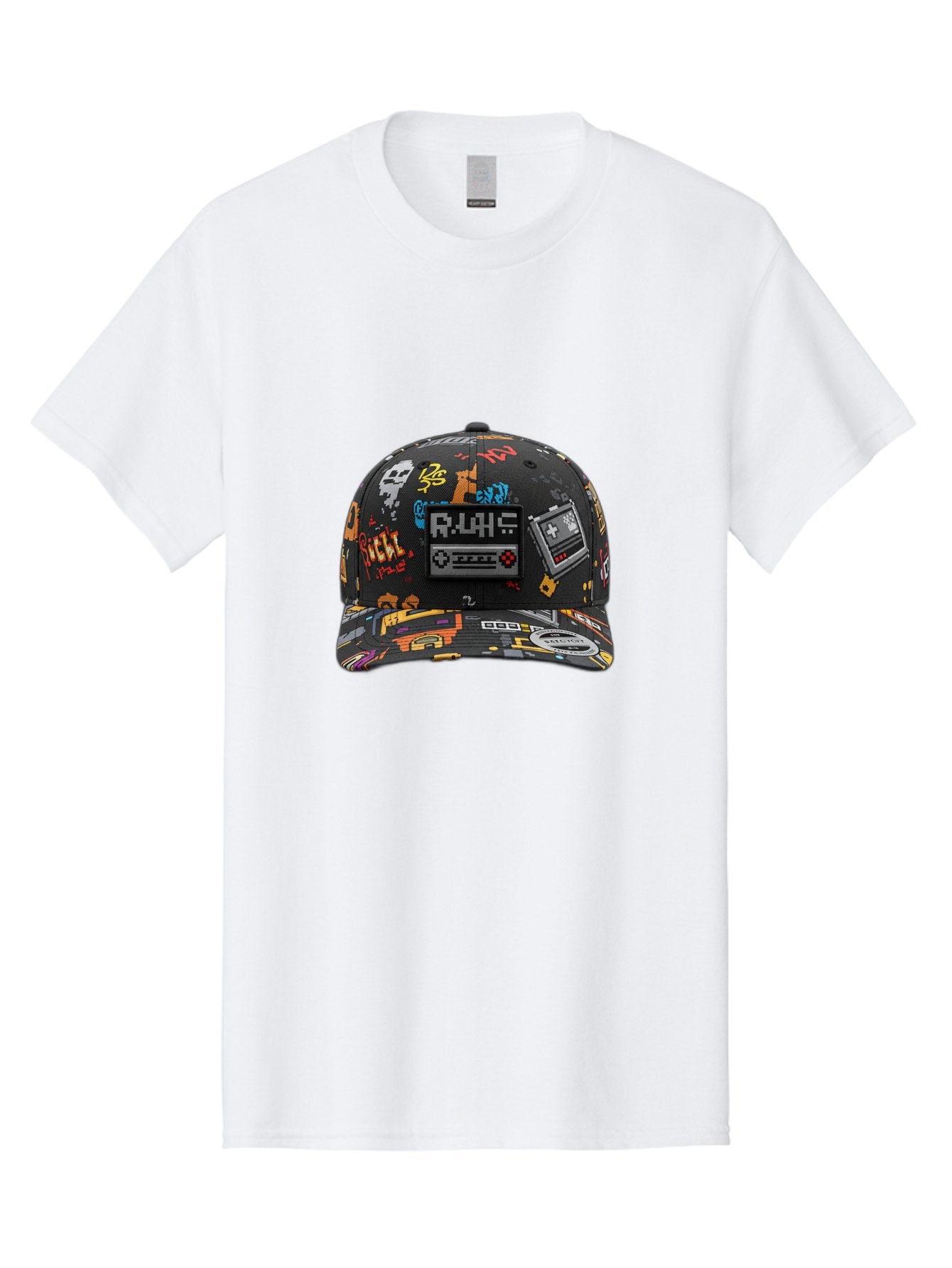Rlyr-Baseball-Cap Men'S Graphic Tee, 100% Cotton, Comfortable Casual Summer Wear, Machine Washable, Rlyr Baseball Cap, Gaming Hat, Streetwear Fashion, Retro Gaming, Graffiti Style, Bold Graphics, Video Game Controller, Cassette Tape Design Bad492 14
