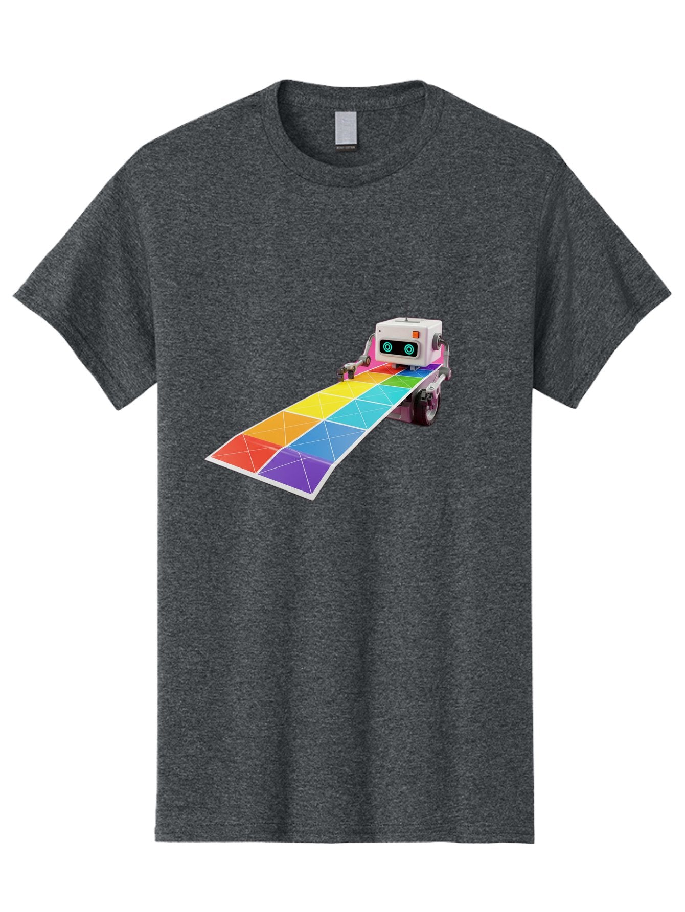 Robot-Dj-Booth Men'S Graphic Tee, 100% Cotton, Comfortable Casual Summer Wear, Machine Washable, Robot Dj, Colorful Turntable, Rainbow-Colored Dj Deck, Music Production, Electronic Dance Music, Futuristic Technology, Dance Floor Vibes, Bad494 14