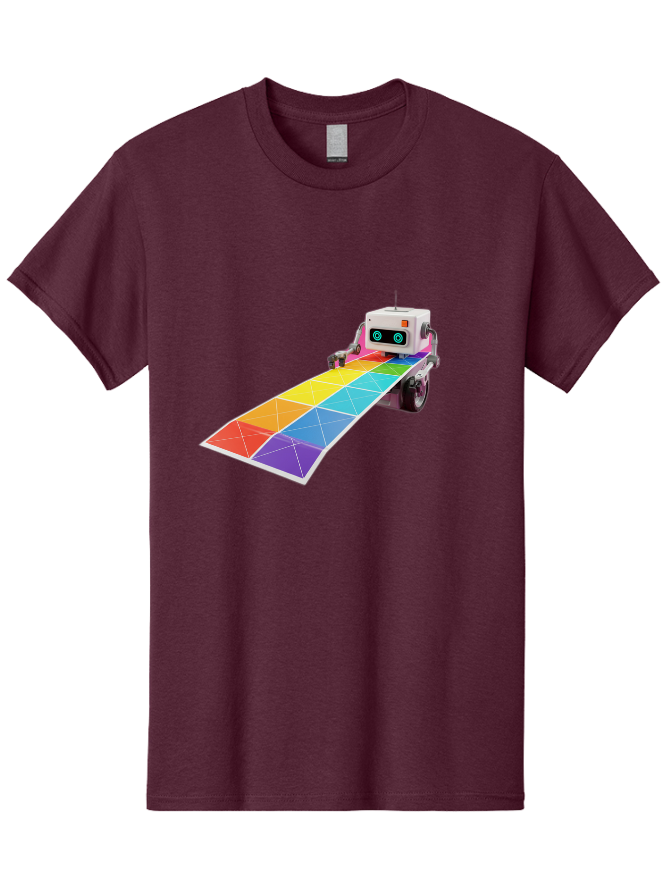 Robot-Dj-Booth Men'S Graphic Tee, 100% Cotton, Comfortable Casual Summer Wear, Machine Washable, Robot Dj, Colorful Turntable, Rainbow-Colored Dj Deck, Music Production, Electronic Dance Music, Futuristic Technology, Dance Floor Vibes, Bad494 8