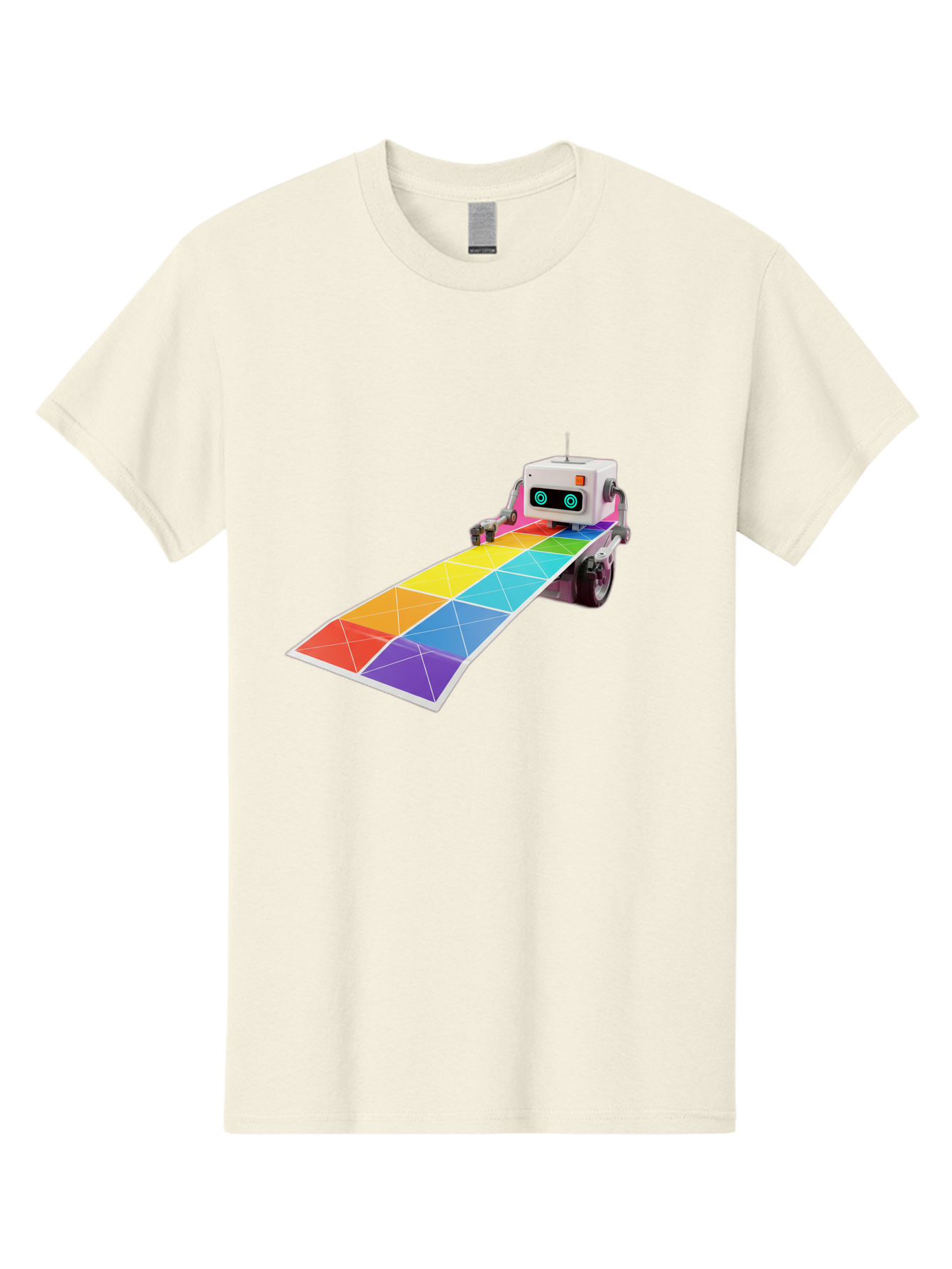 Robot-Dj-Booth Men'S Graphic Tee, 100% Cotton, Comfortable Casual Summer Wear, Machine Washable, Robot Dj, Colorful Turntable, Rainbow-Colored Dj Deck, Music Production, Electronic Dance Music, Futuristic Technology, Dance Floor Vibes, Bad494 13