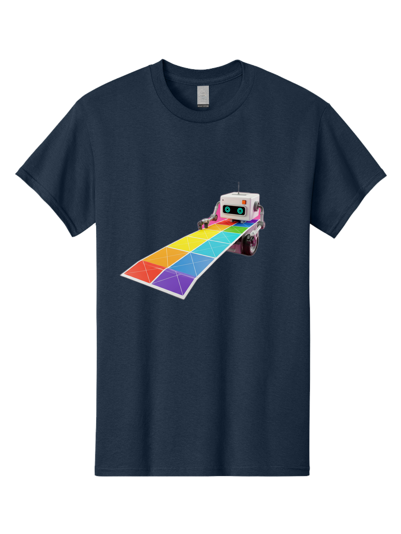Robot-Dj-Booth Men'S Graphic Tee, 100% Cotton, Comfortable Casual Summer Wear, Machine Washable, Robot Dj, Colorful Turntable, Rainbow-Colored Dj Deck, Music Production, Electronic Dance Music, Futuristic Technology, Dance Floor Vibes, Bad494 12