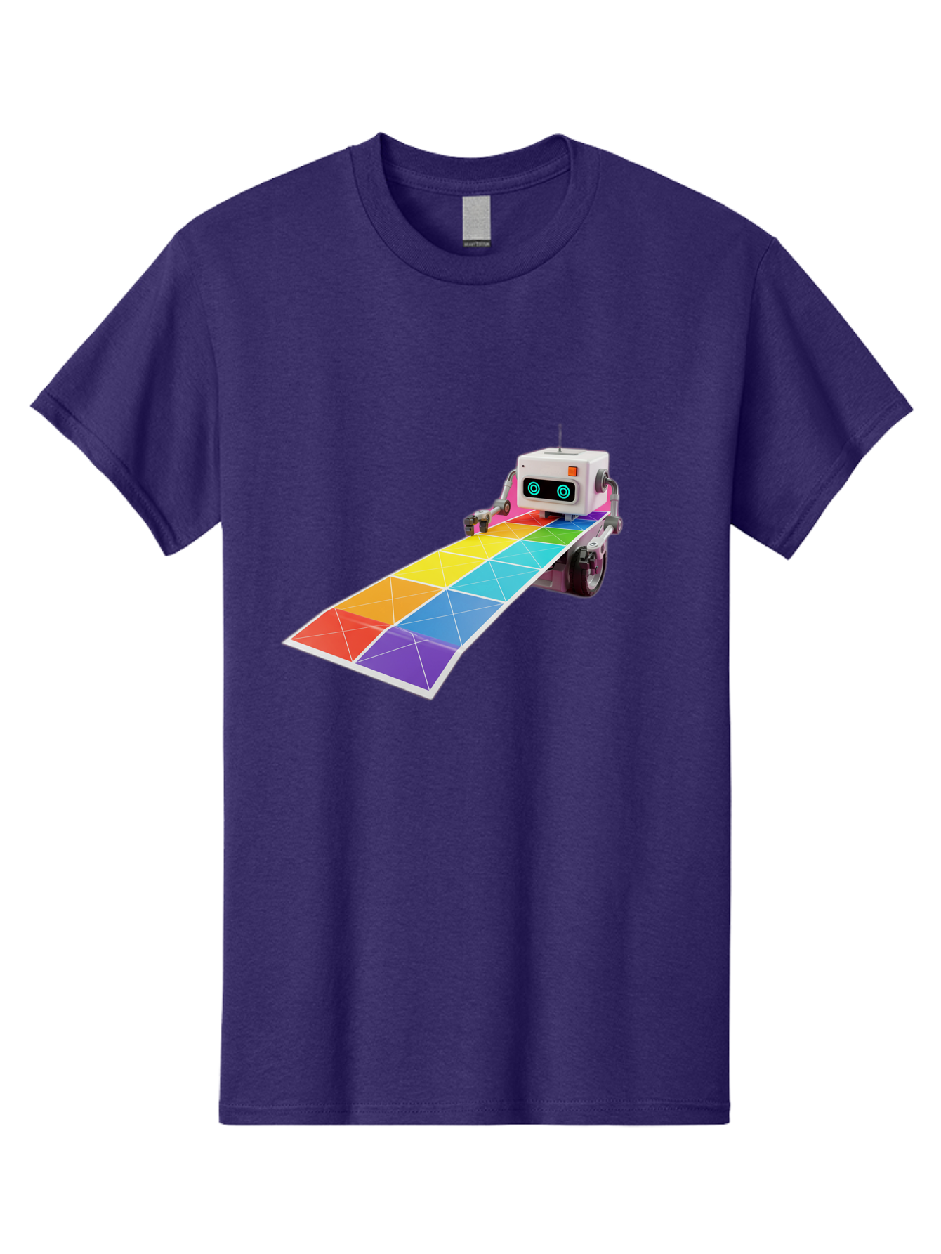 Robot-Dj-Booth Men'S Graphic Tee, 100% Cotton, Comfortable Casual Summer Wear, Machine Washable, Robot Dj, Colorful Turntable, Rainbow-Colored Dj Deck, Music Production, Electronic Dance Music, Futuristic Technology, Dance Floor Vibes, Bad494 7