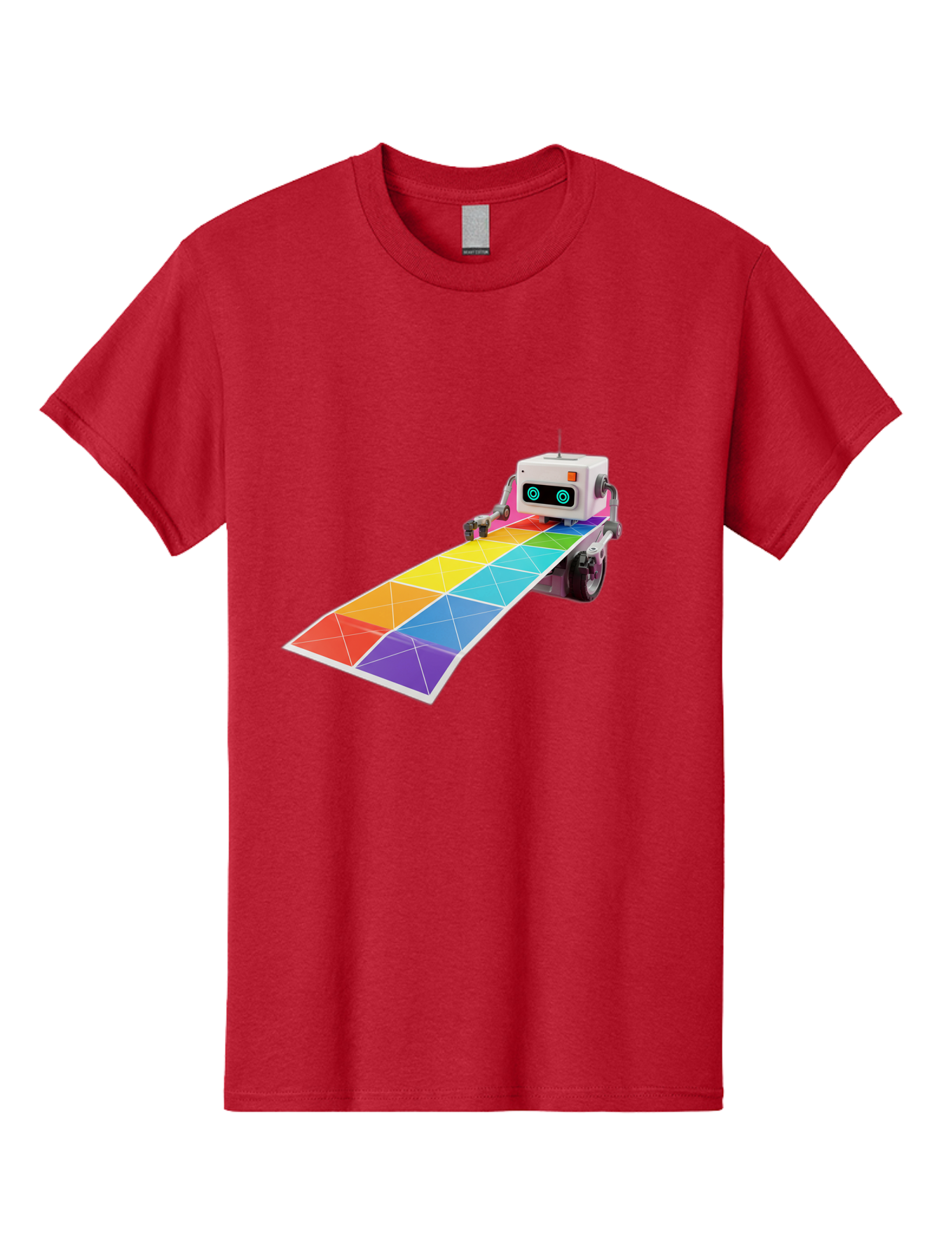 Robot-Dj-Booth Men'S Graphic Tee, 100% Cotton, Comfortable Casual Summer Wear, Machine Washable, Robot Dj, Colorful Turntable, Rainbow-Colored Dj Deck, Music Production, Electronic Dance Music, Futuristic Technology, Dance Floor Vibes, Bad494