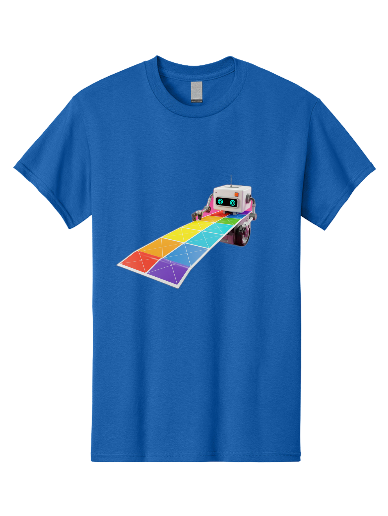 Robot-Dj-Booth Men'S Graphic Tee, 100% Cotton, Comfortable Casual Summer Wear, Machine Washable, Robot Dj, Colorful Turntable, Rainbow-Colored Dj Deck, Music Production, Electronic Dance Music, Futuristic Technology, Dance Floor Vibes, Bad494 9