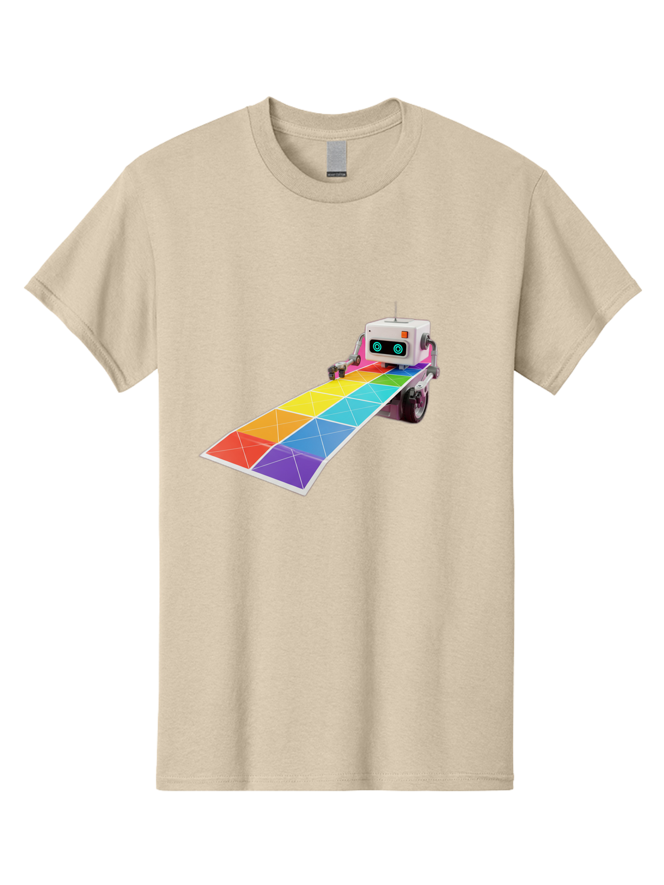 Robot-Dj-Booth Men'S Graphic Tee, 100% Cotton, Comfortable Casual Summer Wear, Machine Washable, Robot Dj, Colorful Turntable, Rainbow-Colored Dj Deck, Music Production, Electronic Dance Music, Futuristic Technology, Dance Floor Vibes, Bad494 14
