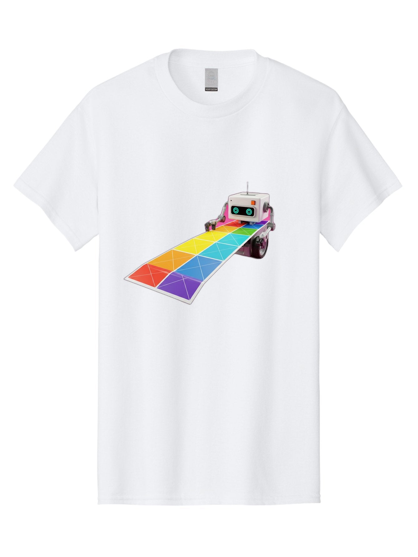 Robot-Dj-Booth Men'S Graphic Tee, 100% Cotton, Comfortable Casual Summer Wear, Machine Washable, Robot Dj, Colorful Turntable, Rainbow-Colored Dj Deck, Music Production, Electronic Dance Music, Futuristic Technology, Dance Floor Vibes, Bad494 11