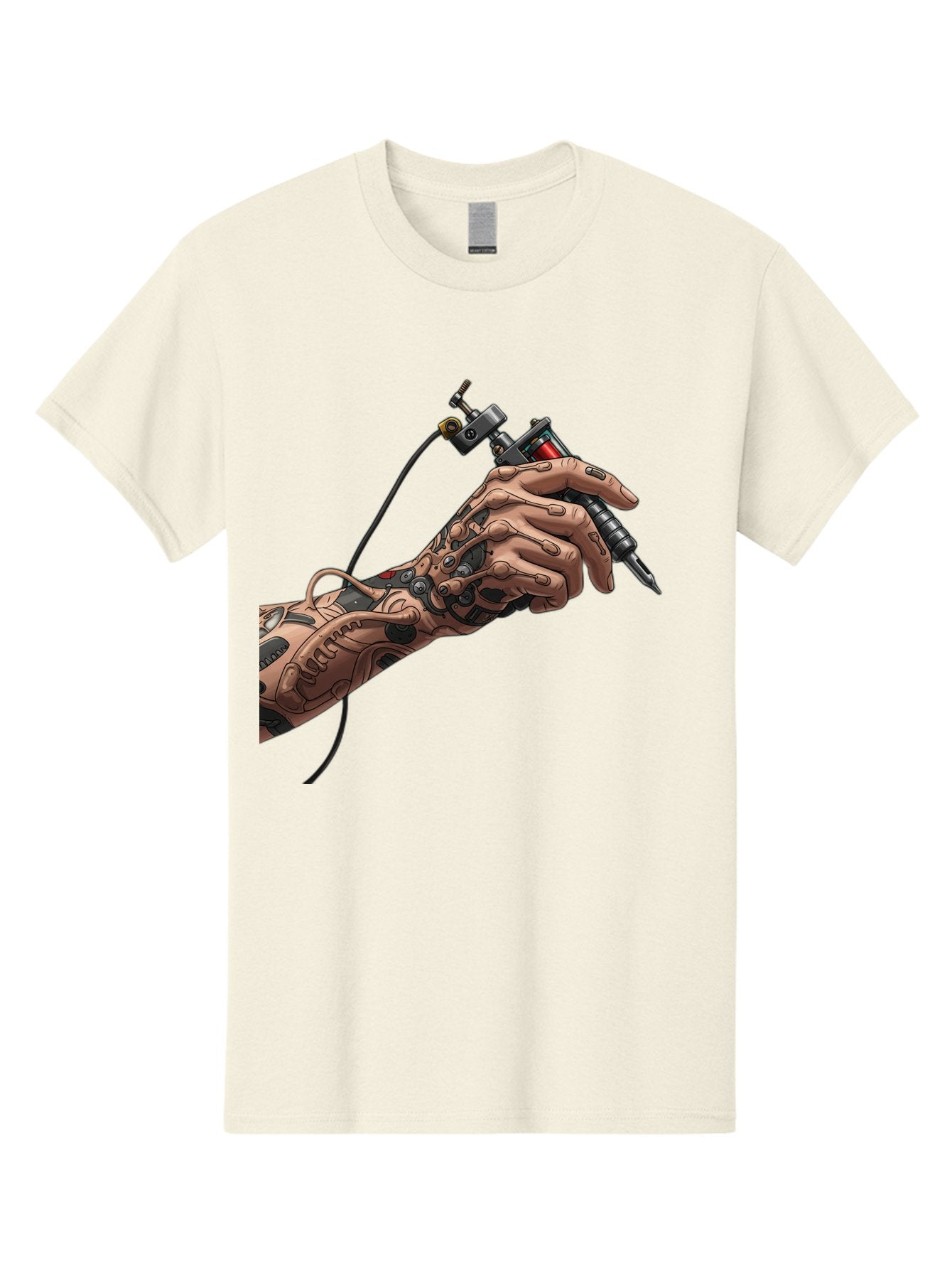 Robot-Hand-Tattoo-Machine Men'S Graphic Tee, 100% Cotton, Comfortable Casual Summer Wear, Machine Washable, Robotic Hand, Tattoo Machine, Mechanical Arm, Futuristic Art, Tattoo Artist, Robotic Precision, Mechanical Limb, Tattoo Design Bad495 8