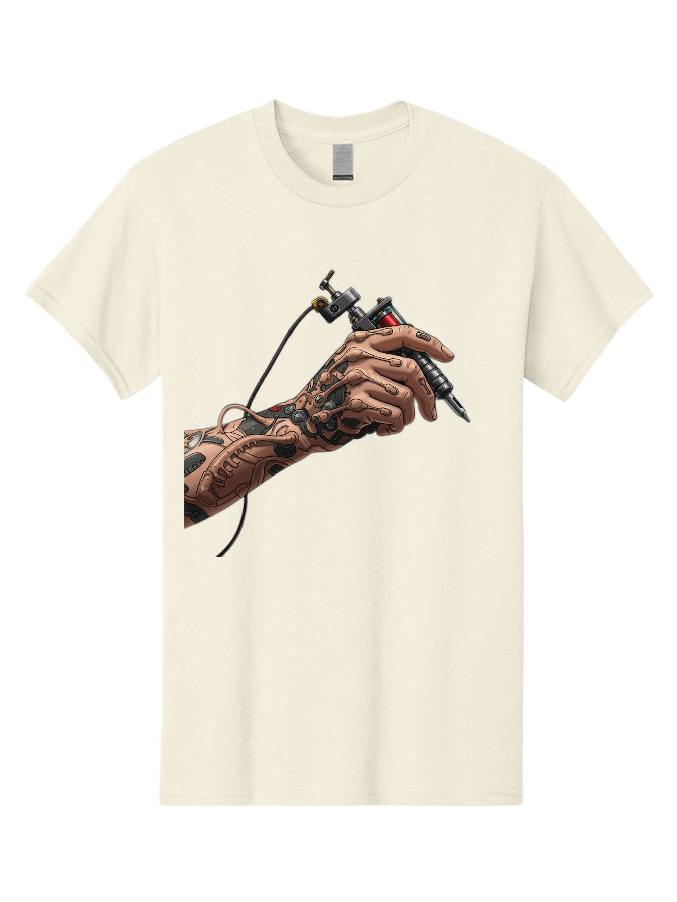 Robot-Hand-Tattoo-Machine Men'S Graphic Tee, 100% Cotton, Comfortable Casual Summer Wear, Machine Washable, Robotic Hand, Tattoo Machine, Mechanical Arm, Futuristic Art, Tattoo Artist, Robotic Precision, Mechanical Limb, Tattoo Design Bad495 6