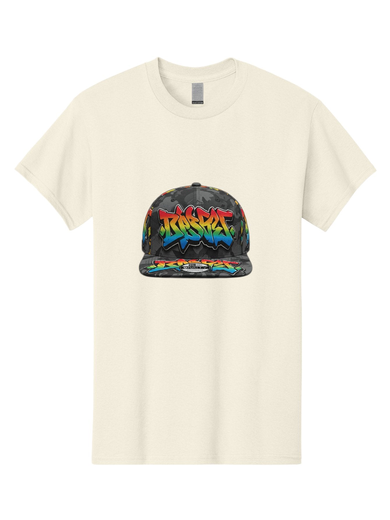 Rocket Men'S Graphic Tee, 100% Cotton, Comfortable Casual Summer Wear, Machine Washable, Rocket Baseball Cap, Camouflage Pattern, Graffiti Design, Vibrant Colors, Streetwear Fashion, Urban Style, Bold Graphics, Casual Clothing Bad499 13