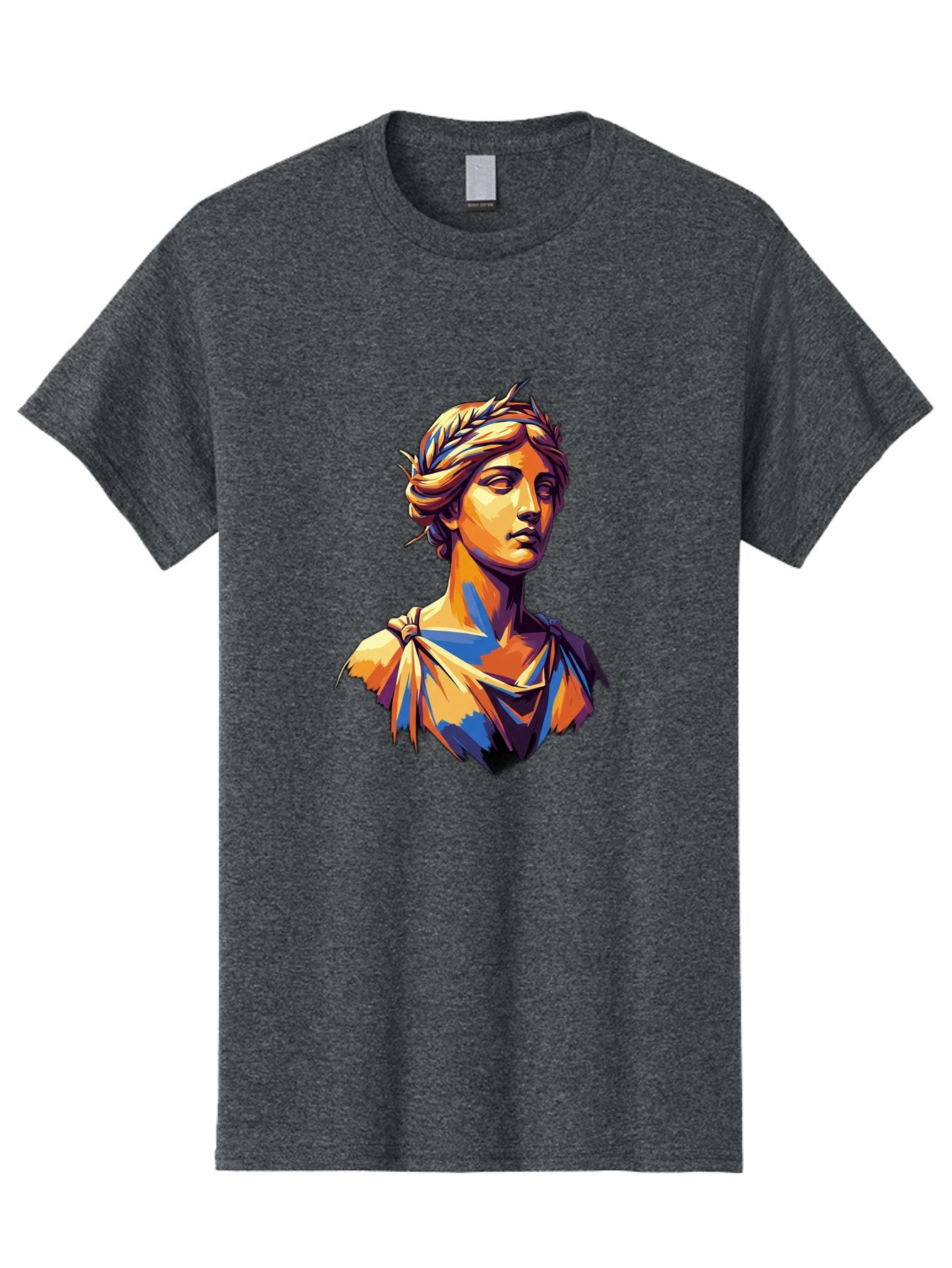 Roman-Bust Men'S Graphic Tee, 100% Cotton, Comfortable Casual Summer Wear, Machine Washable, Classical Statue, Ancient Greek, Laurel Wreath, Marble Bust, Historical Figure, Mythological Character, Artistic Sculpture, Cultural Heritage, Bad500 11