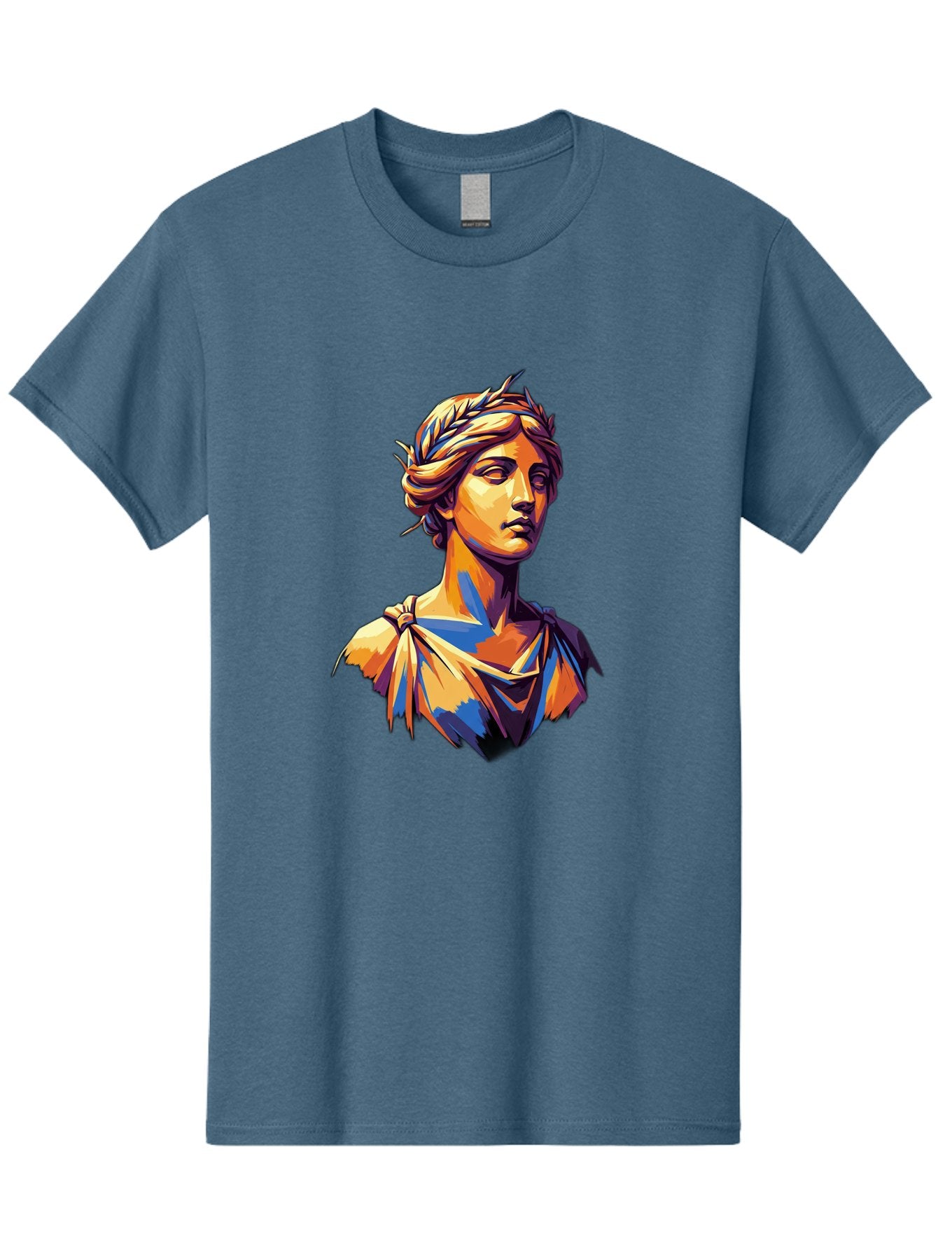Roman-Bust Men'S Graphic Tee, 100% Cotton, Comfortable Casual Summer Wear, Machine Washable, Classical Statue, Ancient Greek, Laurel Wreath, Marble Bust, Historical Figure, Mythological Character, Artistic Sculpture, Cultural Heritage, Bad500 6