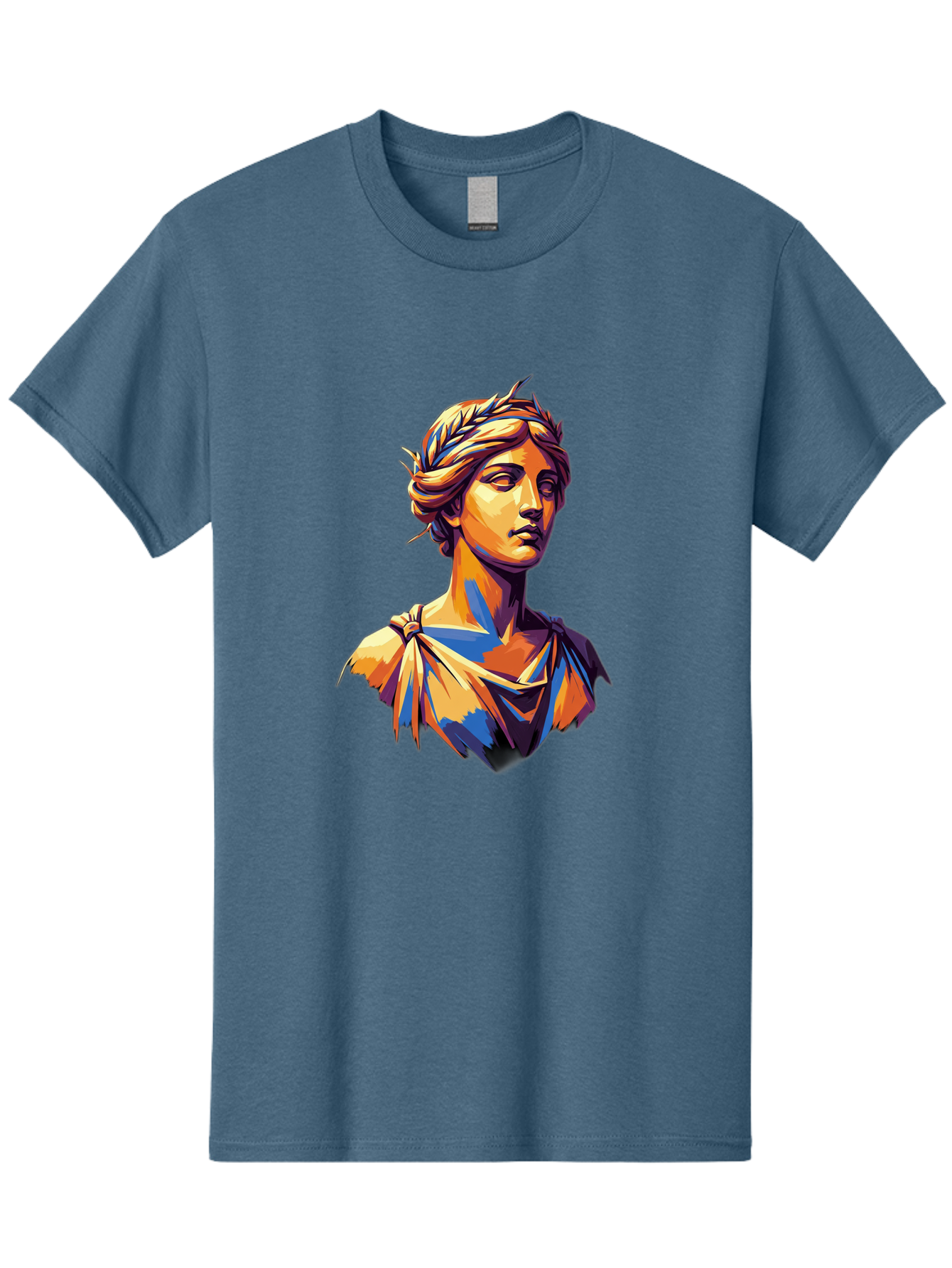 Roman-Bust Men'S Graphic Tee, 100% Cotton, Comfortable Casual Summer Wear, Machine Washable, Classical Statue, Ancient Greek, Laurel Wreath, Marble Bust, Historical Figure, Mythological Character, Artistic Sculpture, Cultural Heritage, Bad500 7