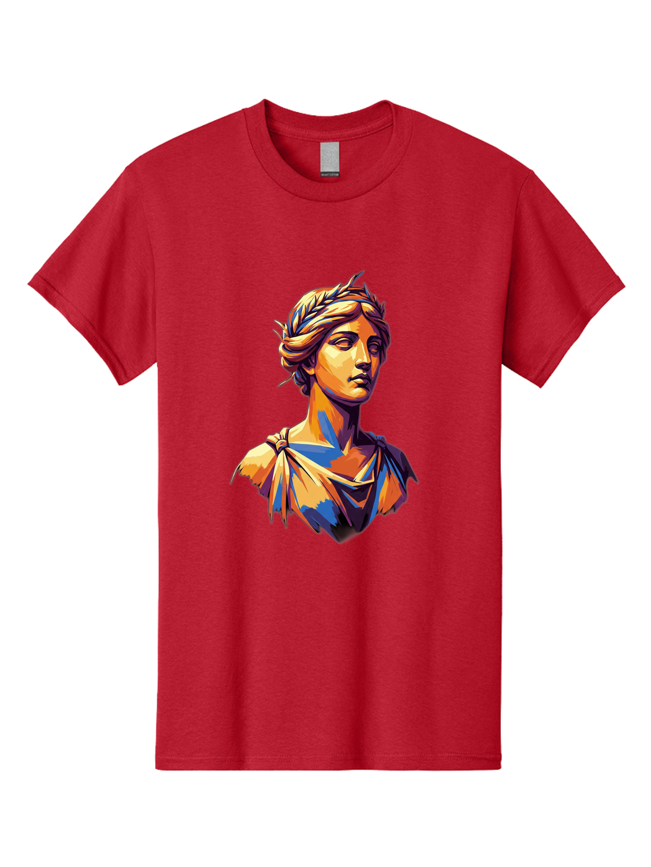 Roman-Bust Men'S Graphic Tee, 100% Cotton, Comfortable Casual Summer Wear, Machine Washable, Classical Statue, Ancient Greek, Laurel Wreath, Marble Bust, Historical Figure, Mythological Character, Artistic Sculpture, Cultural Heritage, Bad500 11